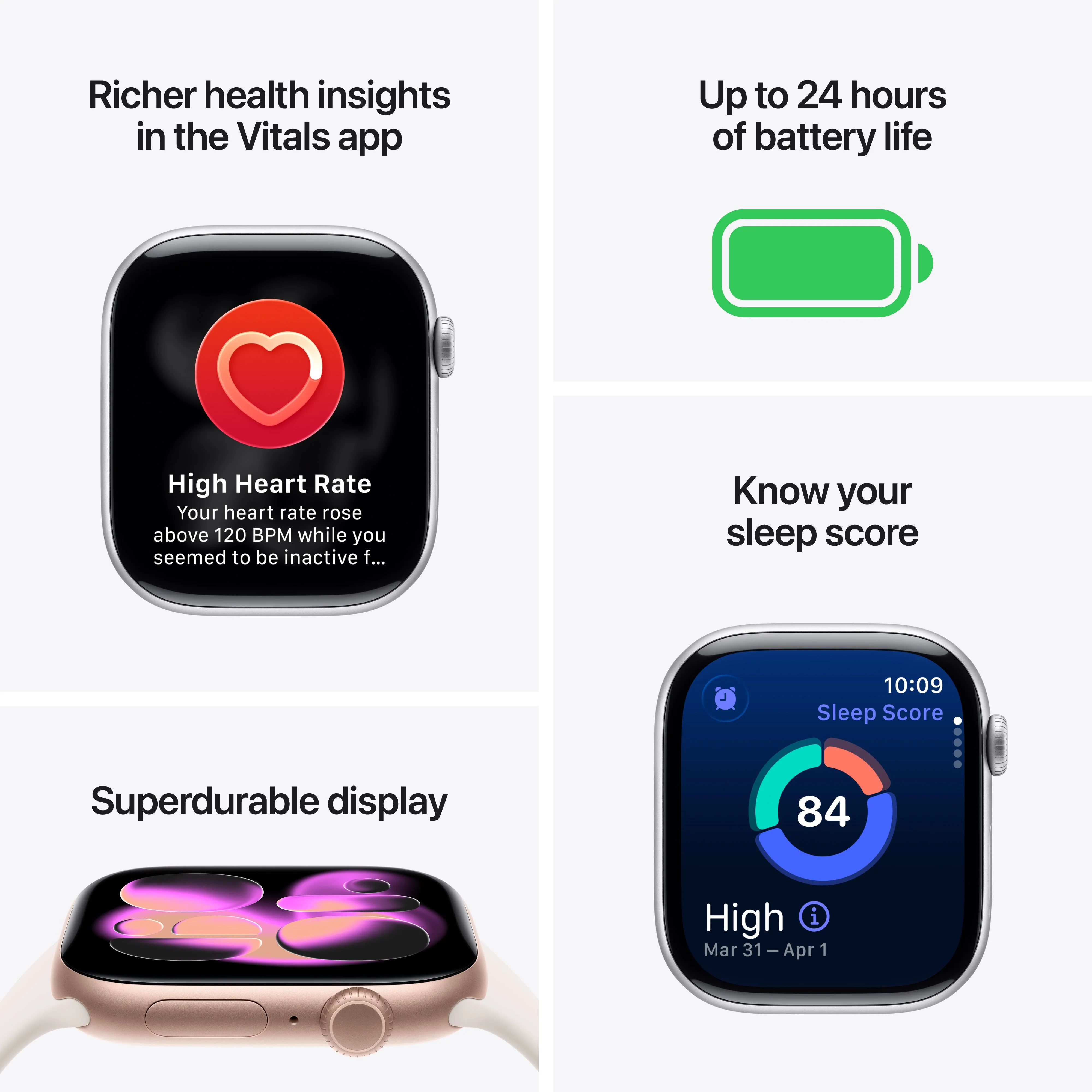 Apple Watch Series 11 GPS + Cellular 46mm Natural Titanium Case with Stone Grey Sport Band - M/L - Image 3
