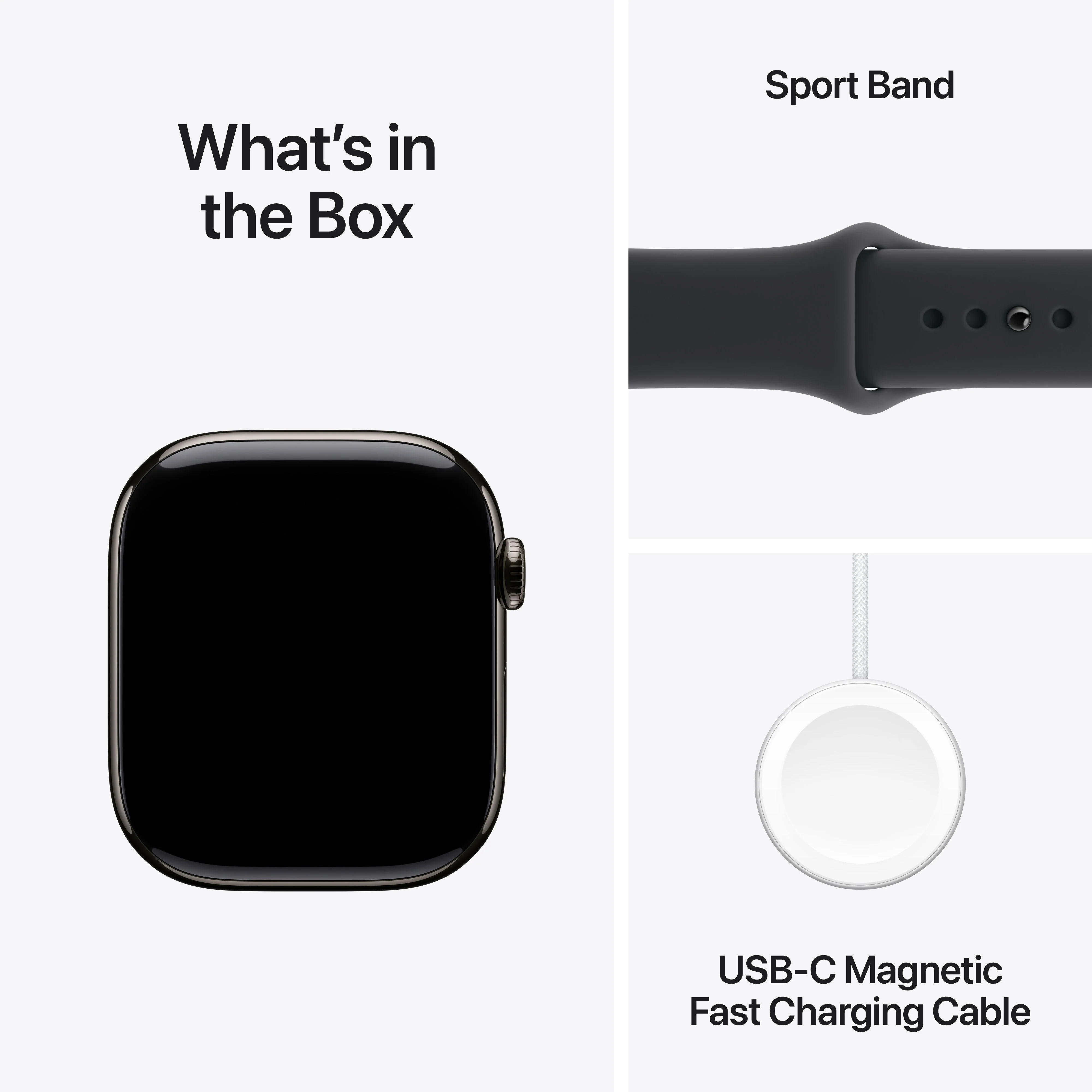 Apple Watch Series 11 GPS + Cellular 46mm Slate Titanium Case with Black Sport Band - S/M - Image 8
