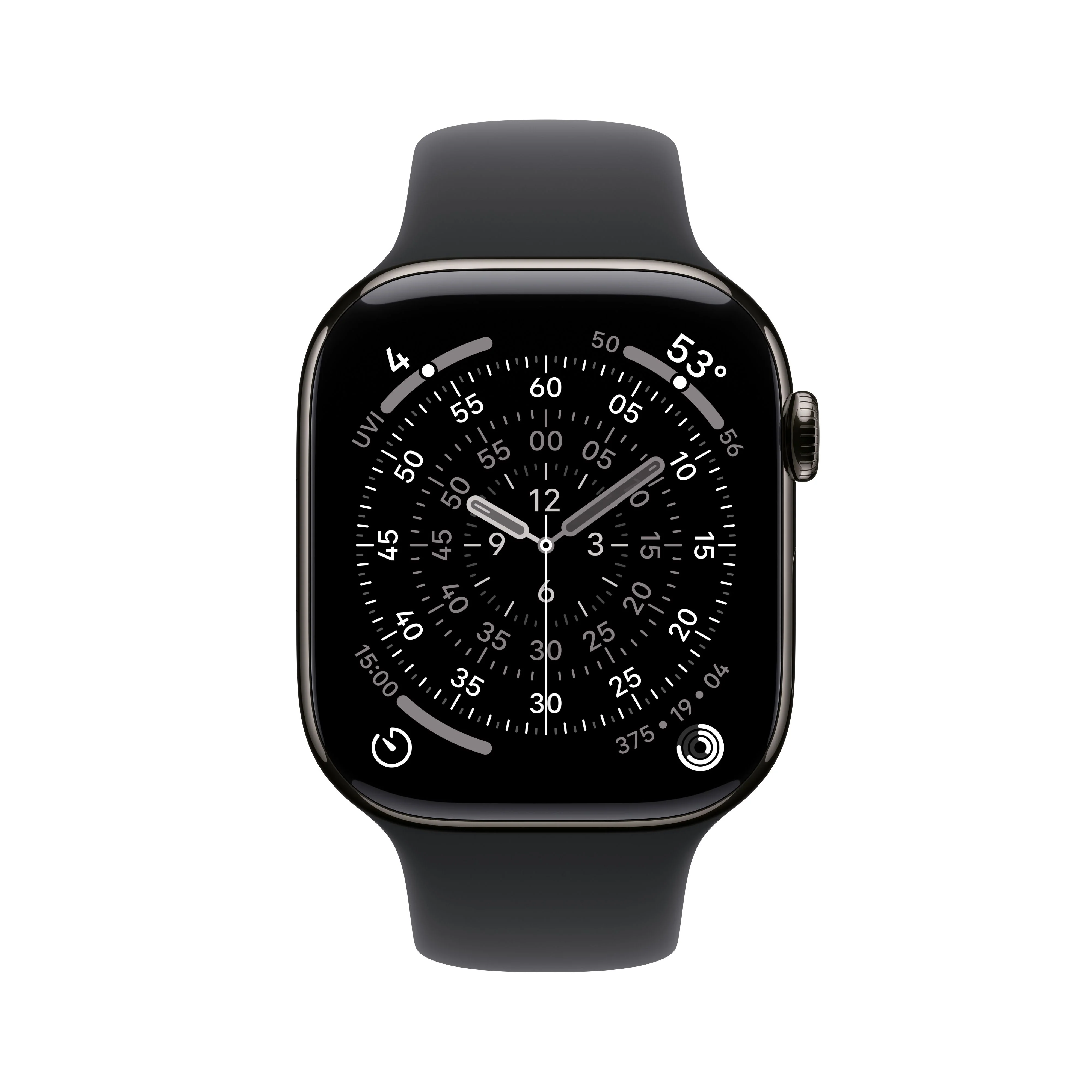 Apple Watch Series 11 GPS + Cellular 46mm Slate Titanium Case with Black Sport Band - M/L - Image 2