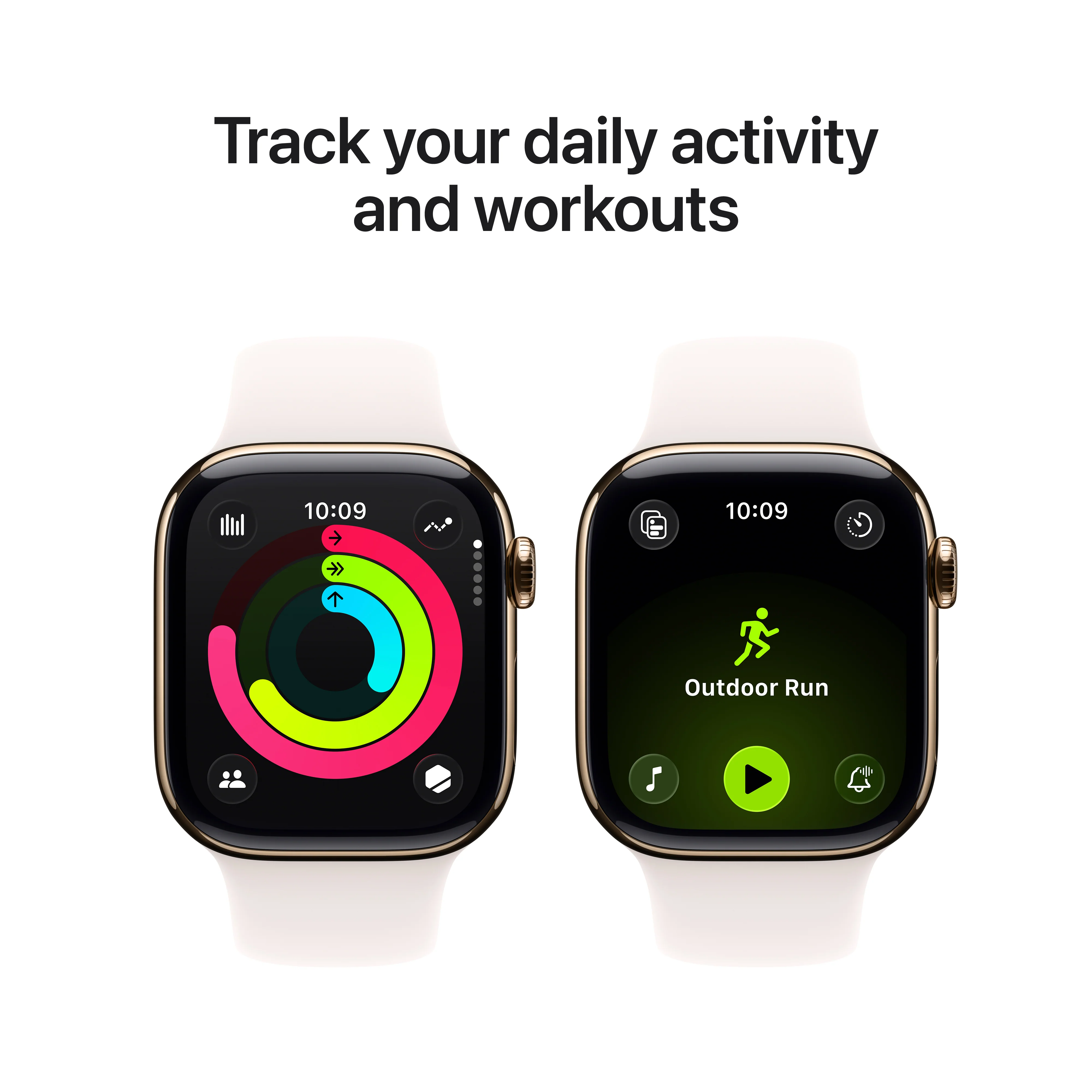 Apple Watch Series 11 GPS + Cellular 46mm Gold Titanium Case with Light Blush Sport Band - S/M - Image 4