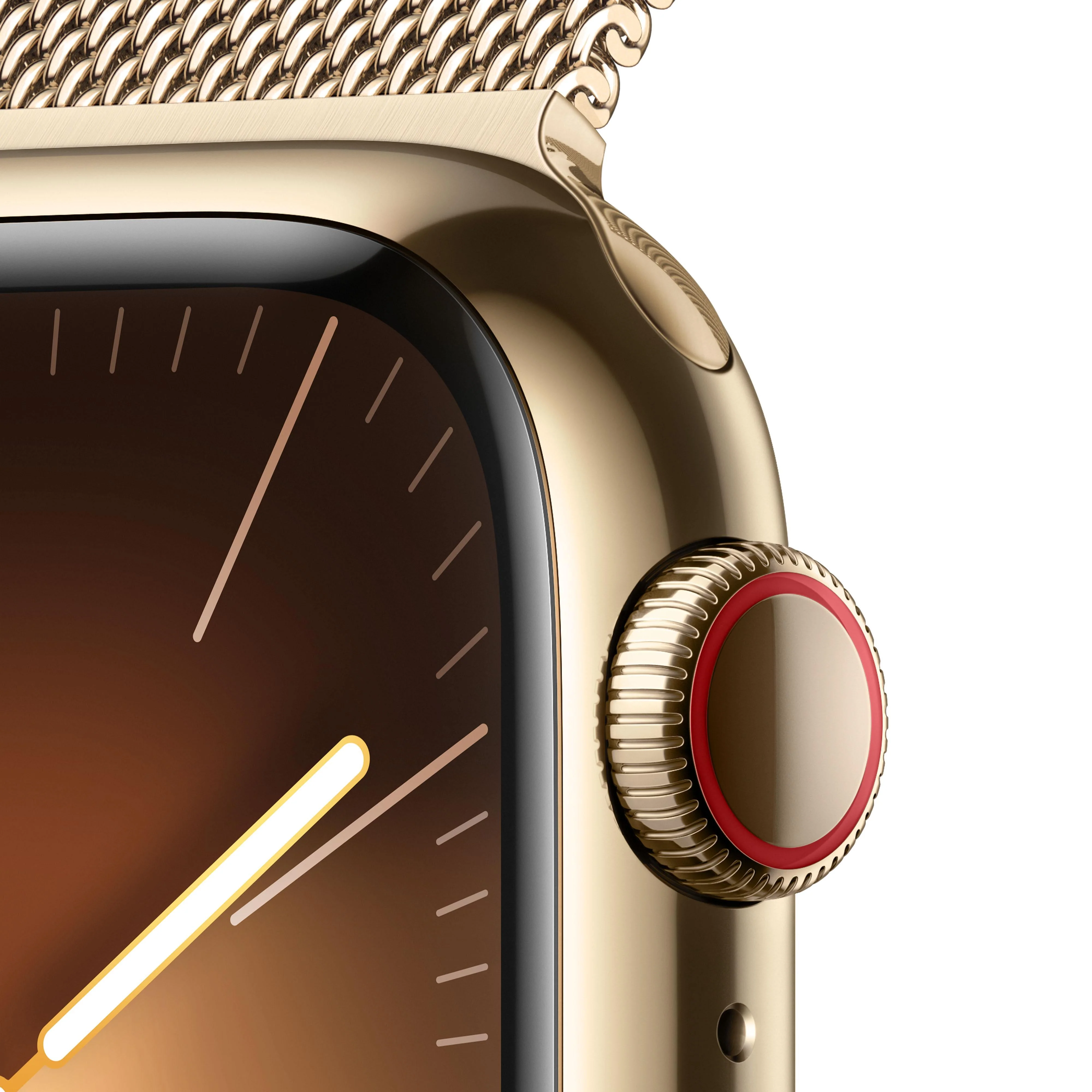 Apple Watch Series 9 GPS + Cellular 41mm Gold Stainless Steel Case with Gold Milanese Loop - Image 3