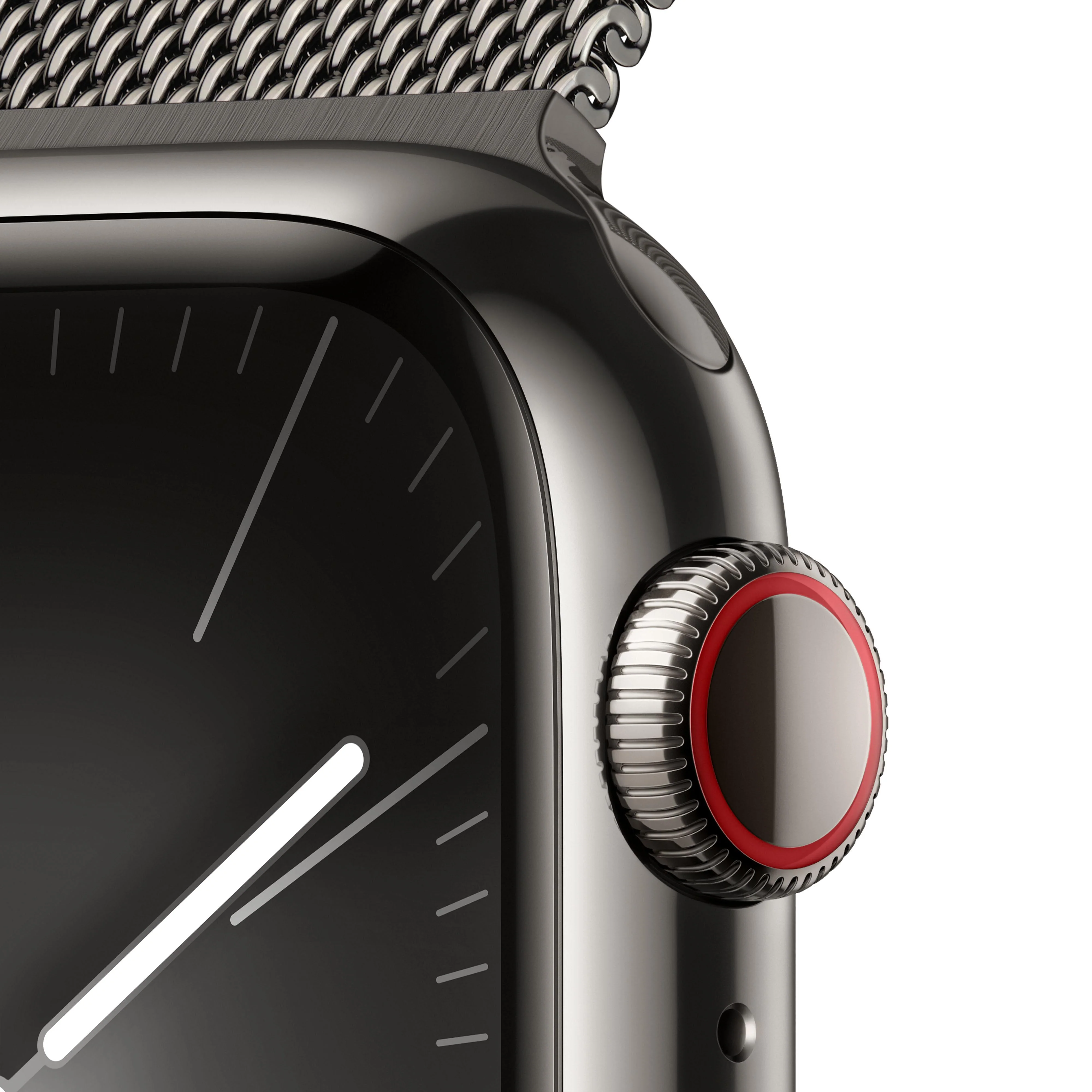 Apple Watch Series 9 GPS + Cellular 41mm Graphite Stainless Steel Case with Graphite Milanese Loop - Image 3