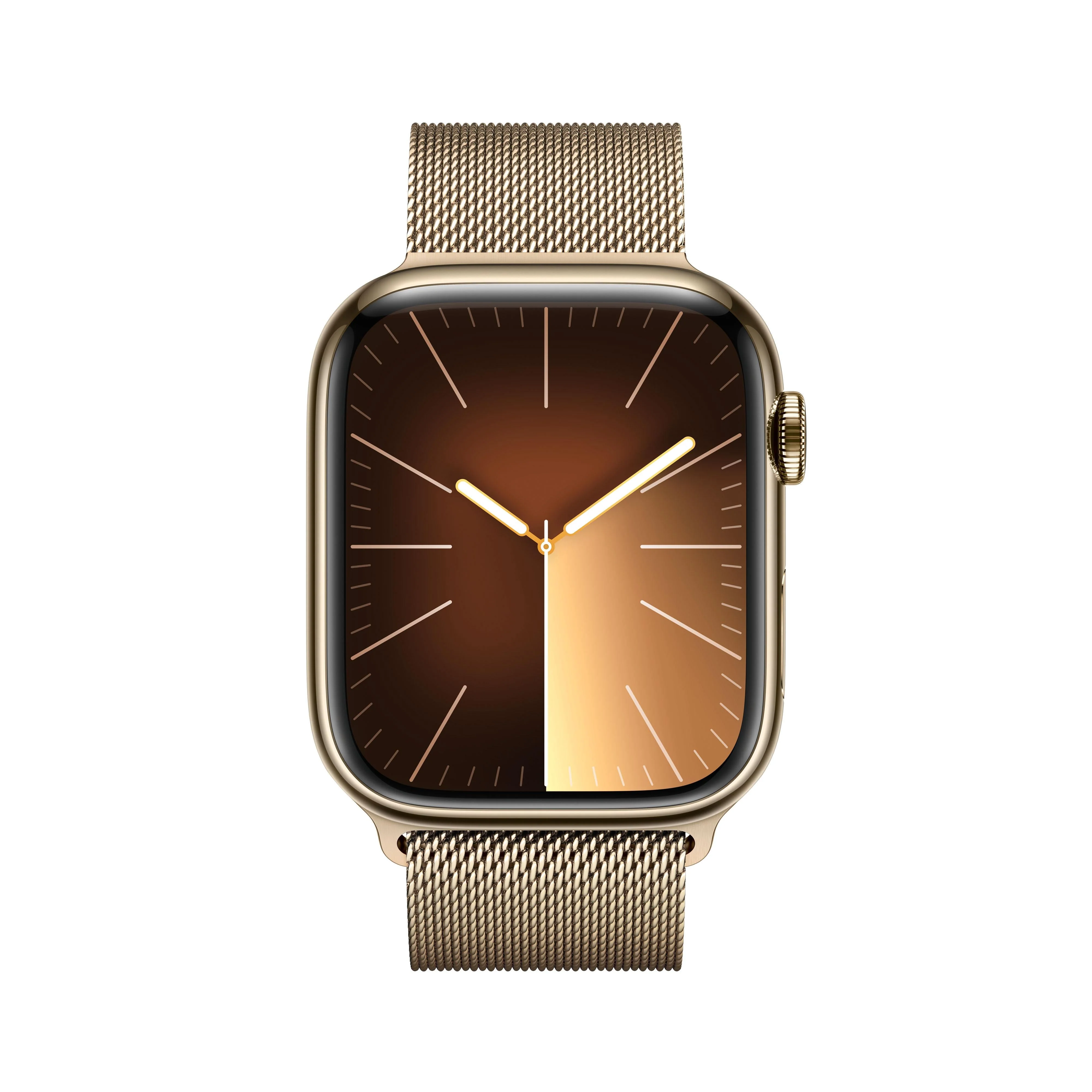 Apple Watch Series 9 GPS + Cellular 45mm Gold Stainless Steel Case with Gold Milanese Loop - Image 2