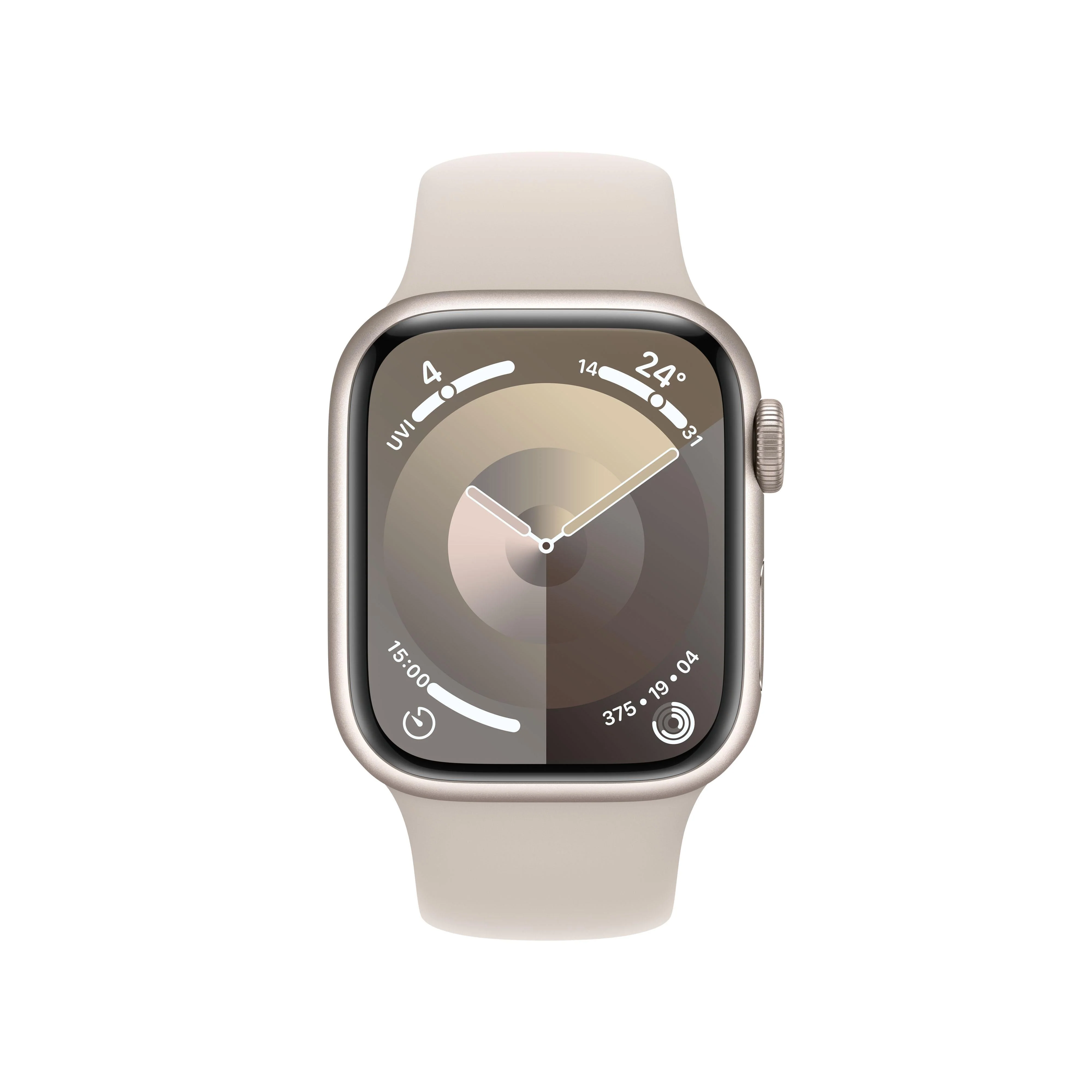 Apple Watch Series 9 GPS 41mm Starlight Aluminium Case with Starlight Sport Band - M/L - Image 2