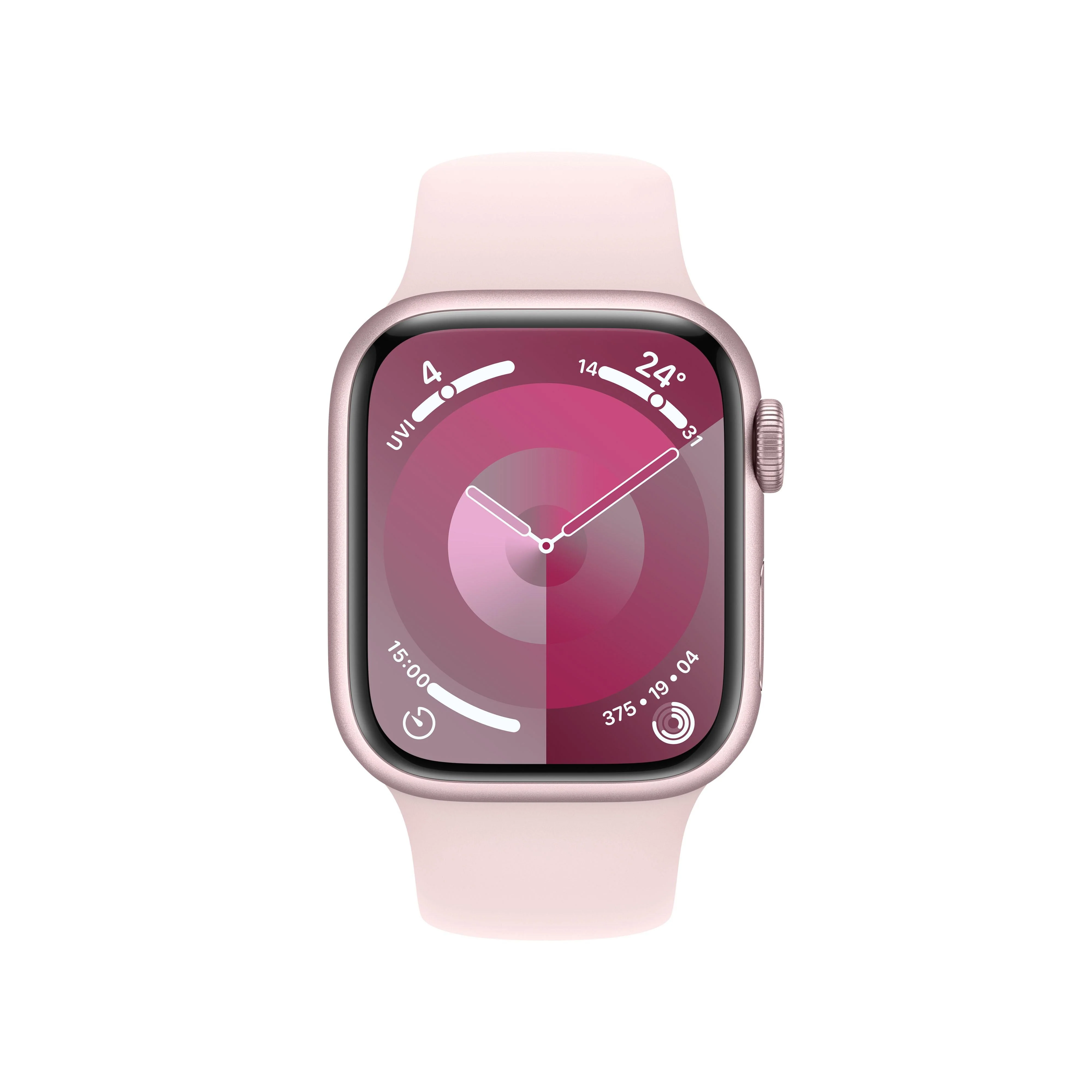 Apple Watch Series 9 GPS 41mm Pink Aluminium Case with Light Pink Sport Band - S/M - Image 2