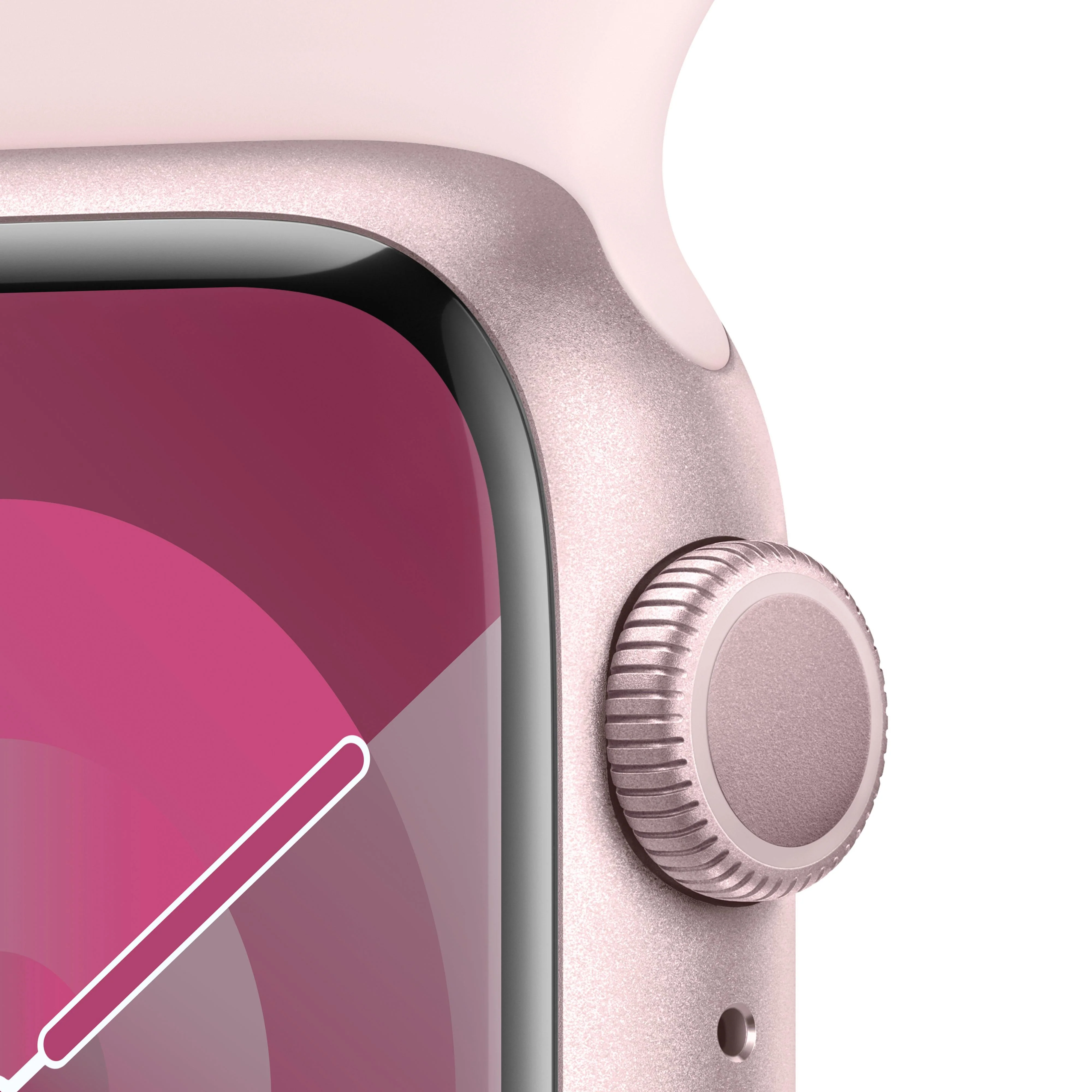 Apple Watch Series 9 GPS 41mm Pink Aluminium Case with Light Pink Sport Band - S/M - Image 3