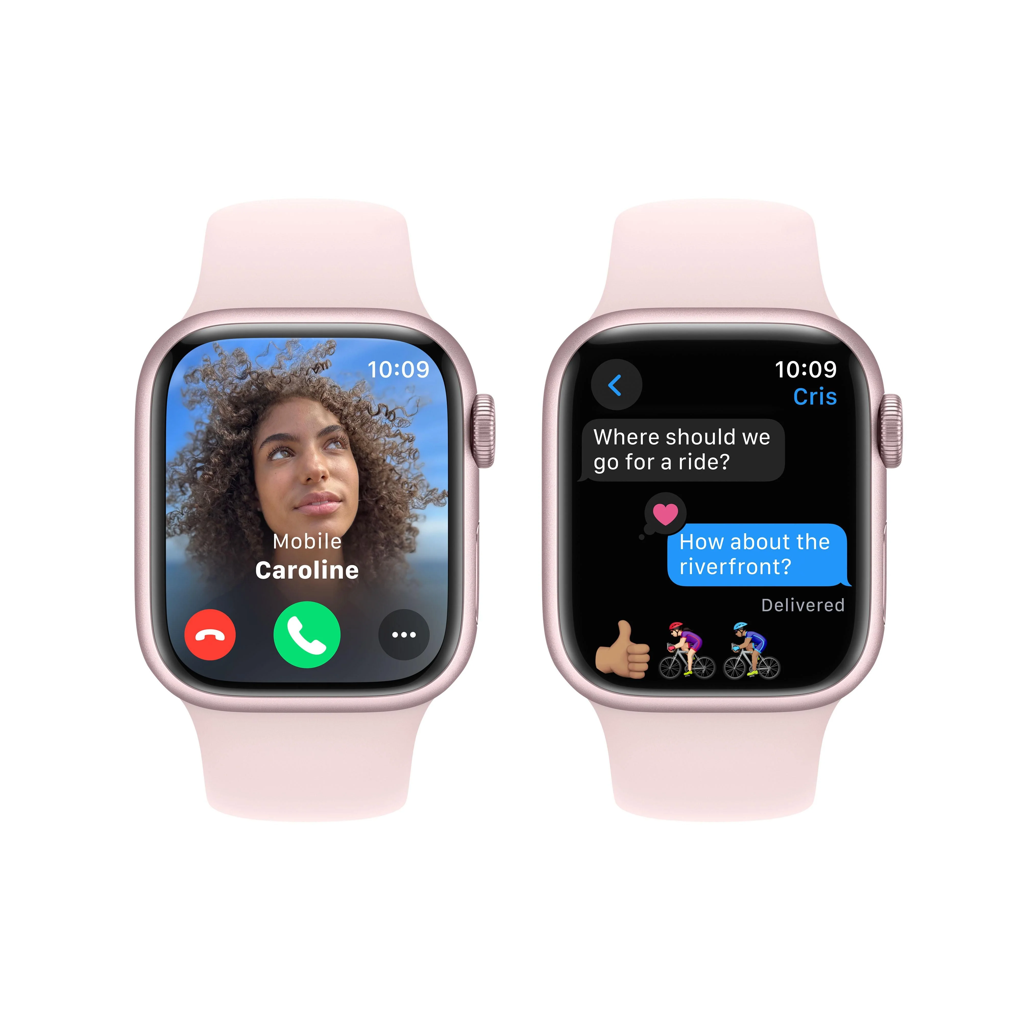 Apple Watch Series 9 GPS 41mm Pink Aluminium Case with Light Pink Sport Band - S/M - Image 6