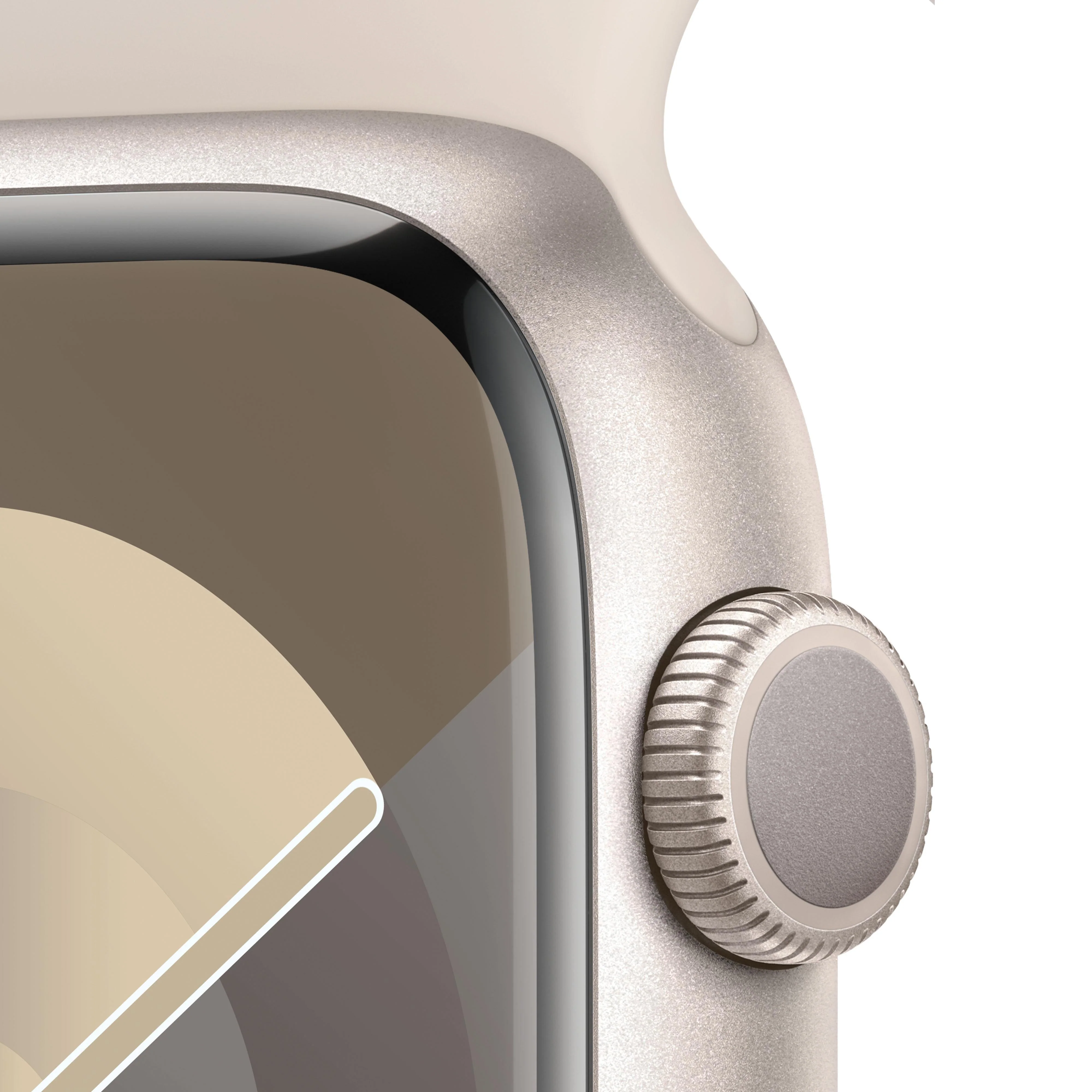 Apple Watch Series 9 GPS 45mm Starlight Aluminium Case with Starlight Sport Band - S/M - Image 3