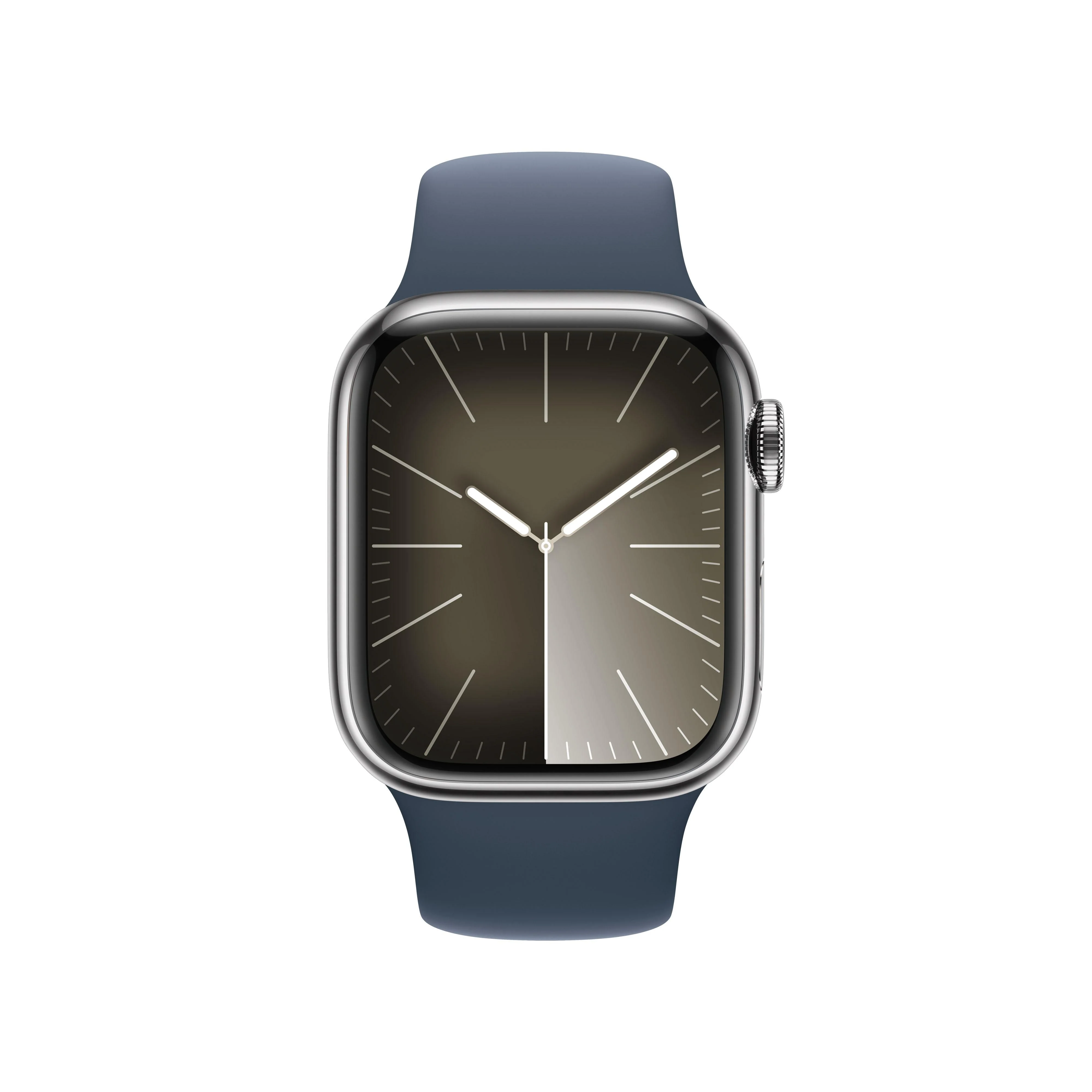 Apple Watch Series 9 GPS + Cellular 41mm Silver Stainless Steel Case with Storm Blue Sport Band - M/L - Image 2