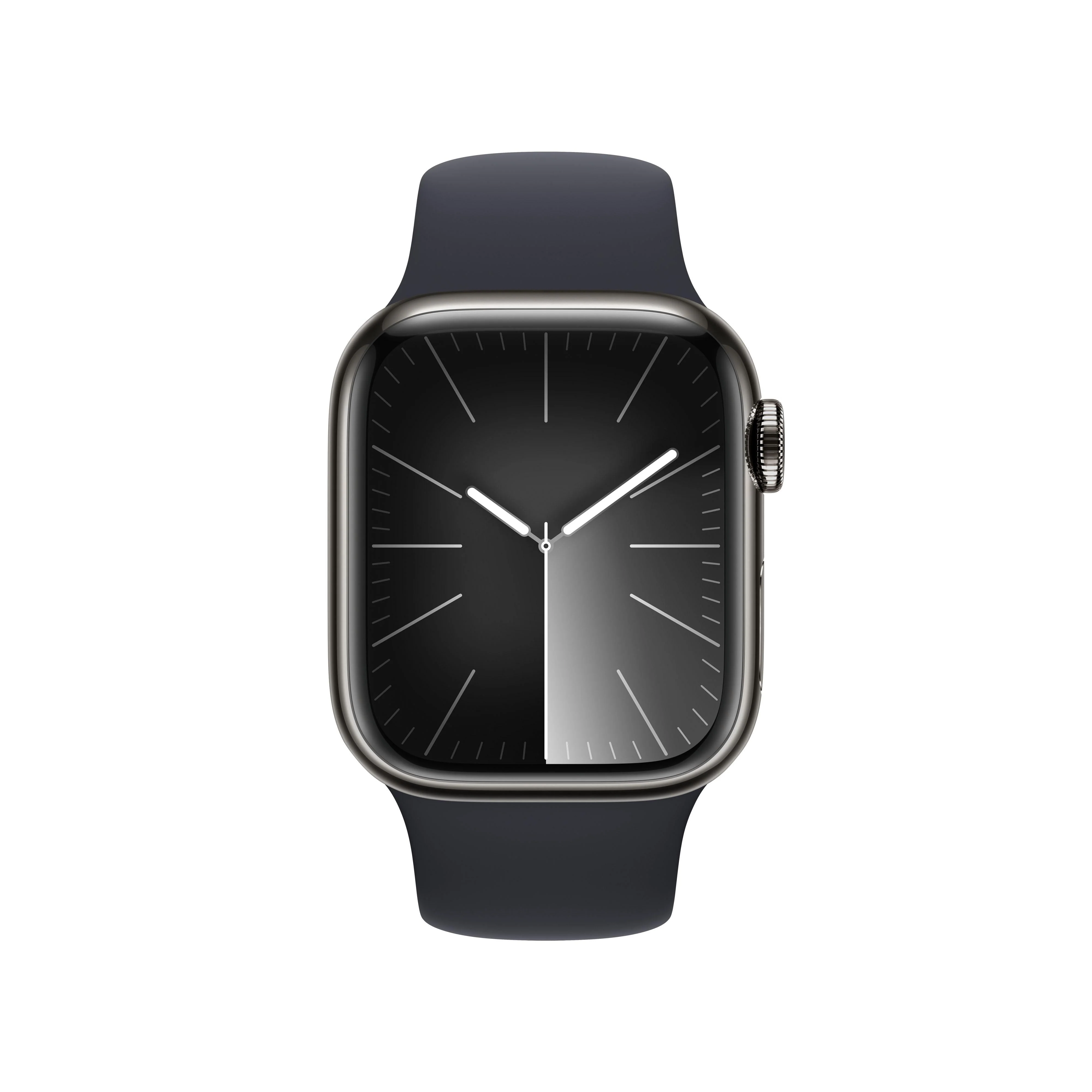 Apple Watch Series 9 GPS + Cellular 41mm Graphite Stainless Steel Case with Midnight Sport Band - M/L - Image 2