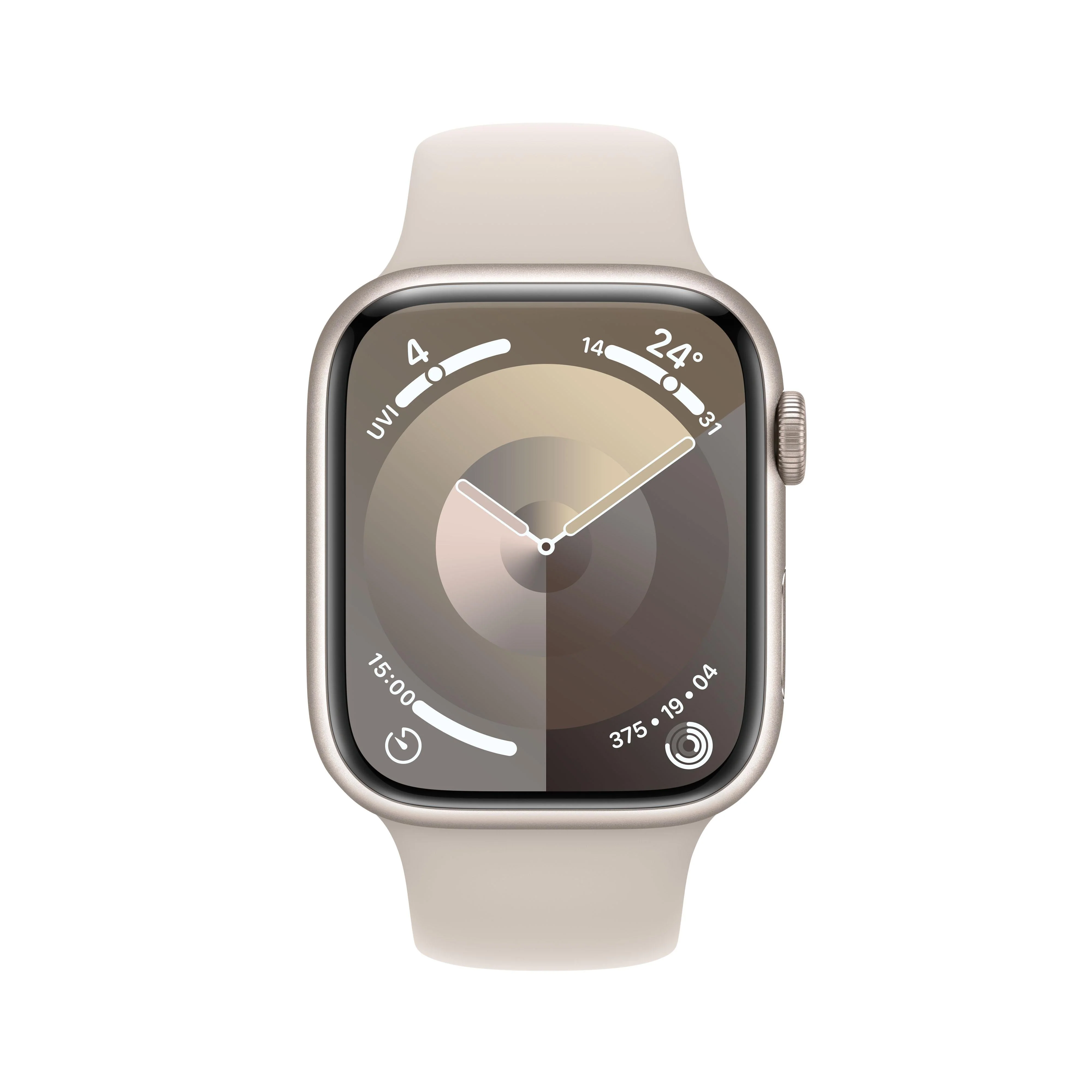 Apple Watch Series 9 GPS + Cellular 45mm Starlight Aluminium Case with Starlight Sport Band - M/L - Image 2