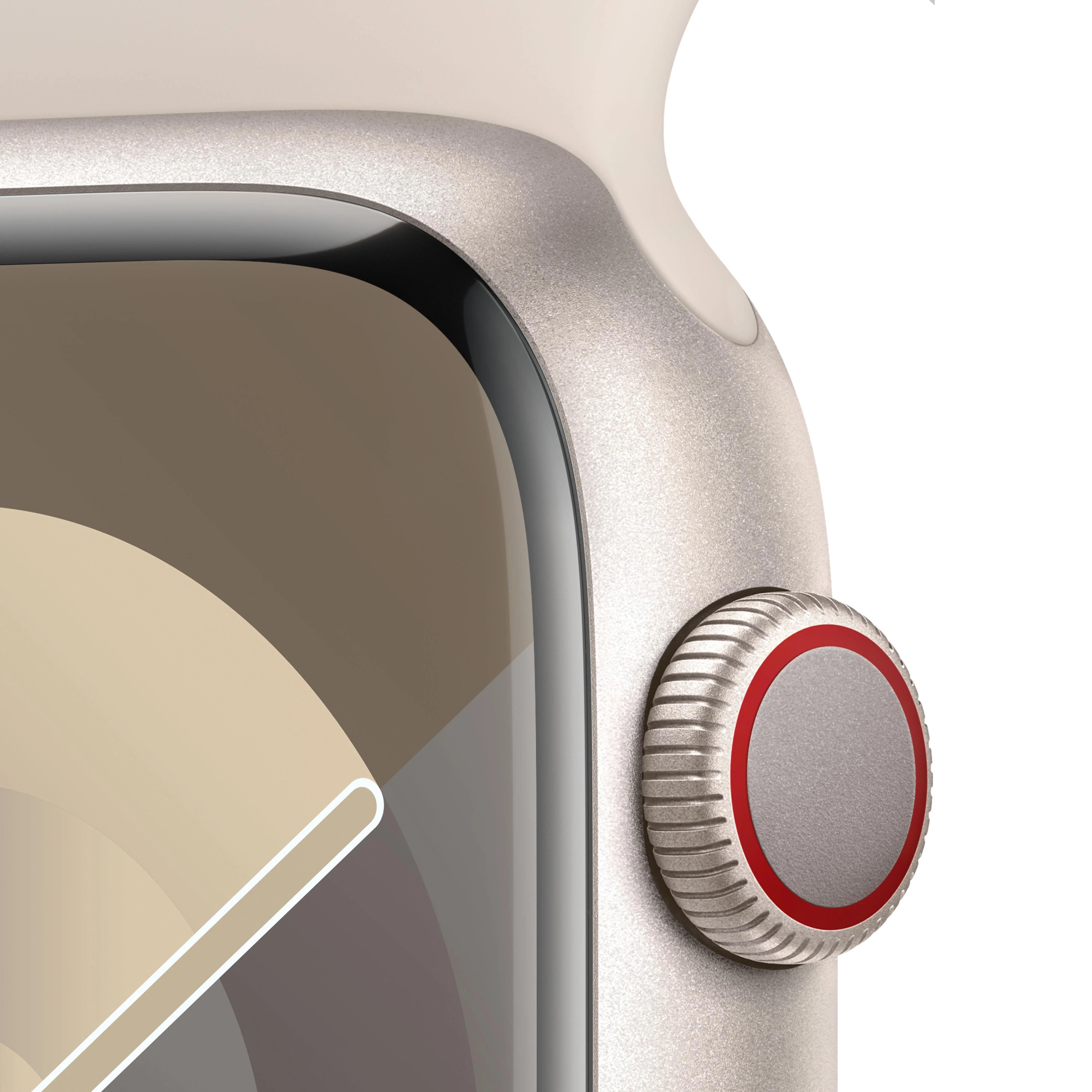 Apple Watch Series 9 GPS + Cellular 45mm Starlight Aluminium Case with Starlight Sport Band - M/L - Image 3