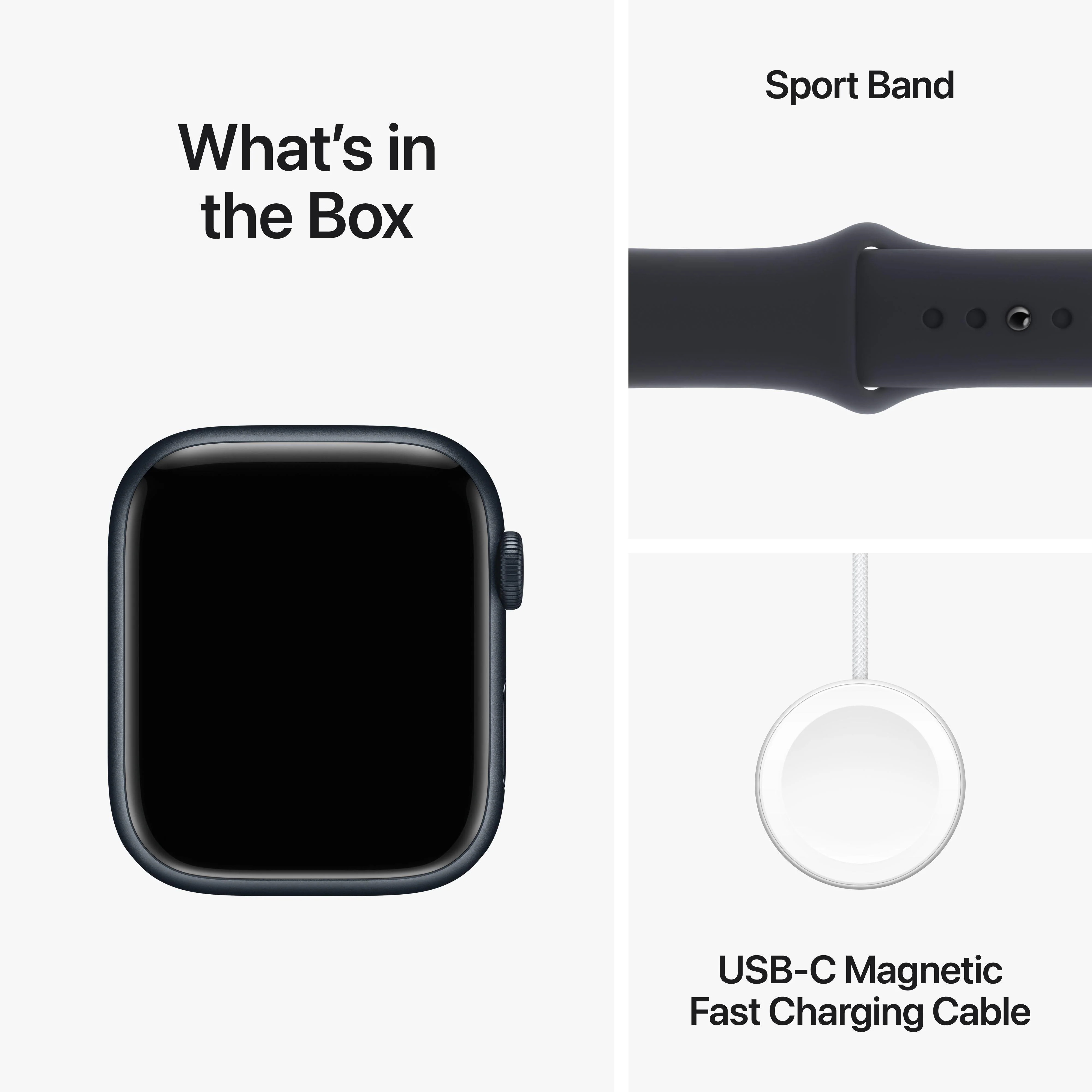 Apple Watch Series 9 GPS + Cellular 45mm Midnight Aluminium Case with Midnight Sport Band - M/L - Image 10