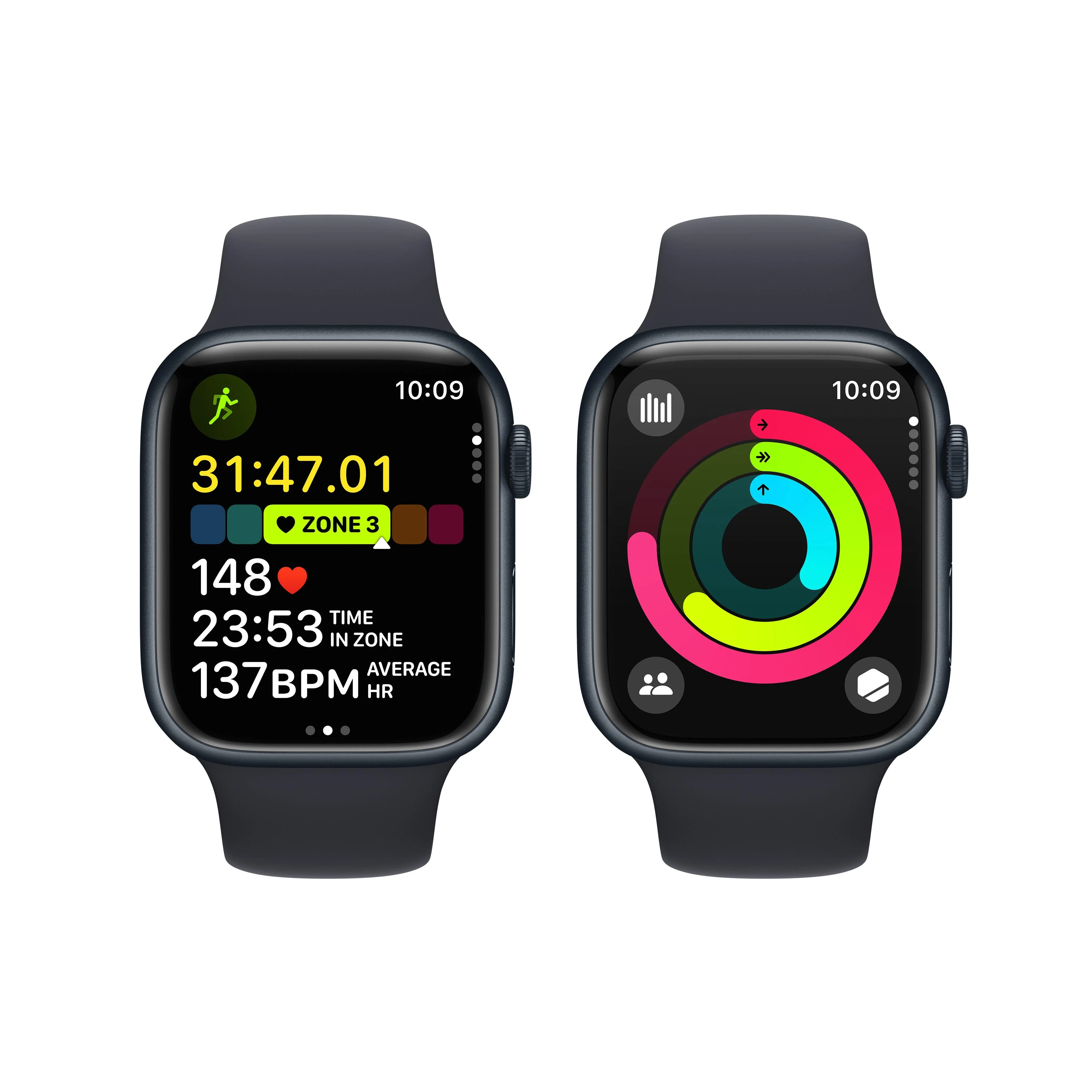 Apple Watch Series 9 GPS + Cellular 45mm Midnight Aluminium Case with Midnight Sport Band - M/L - Image 8