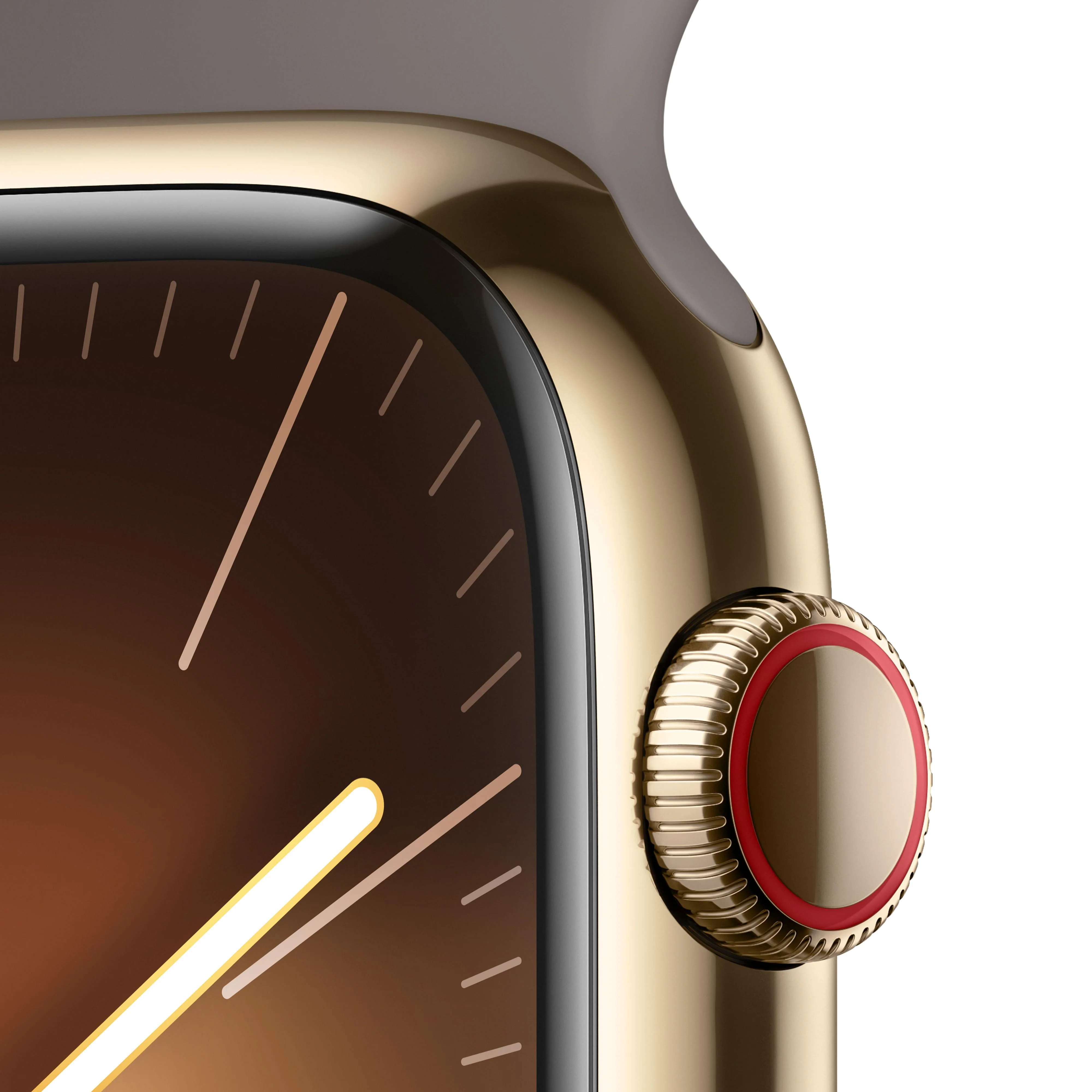 Apple Watch Series 9 GPS + Cellular 45mm Gold Stainless Steel Case with Clay Sport Band - M/L - Image 3