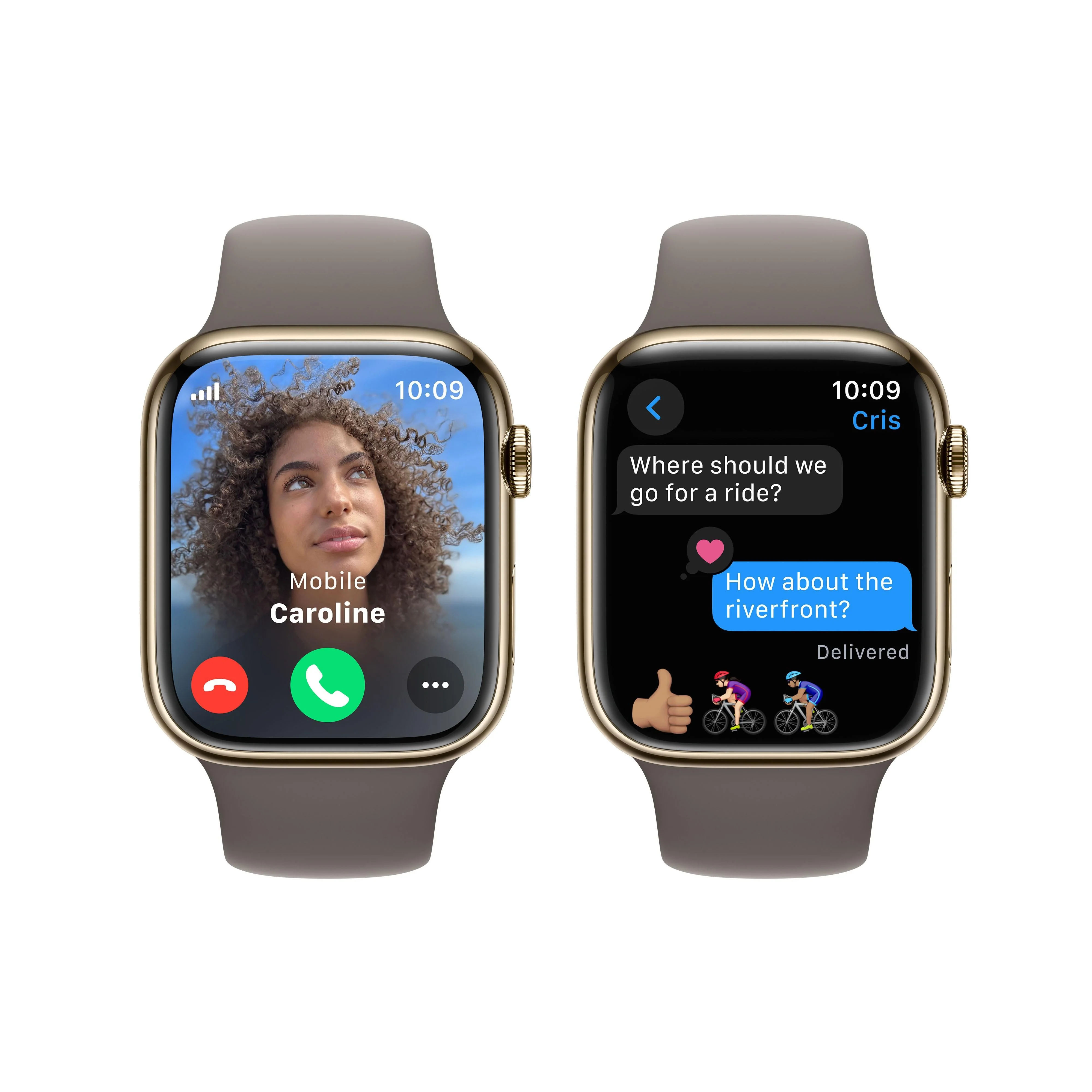 Apple Watch Series 9 GPS + Cellular 45mm Gold Stainless Steel Case with Clay Sport Band - M/L - Image 6