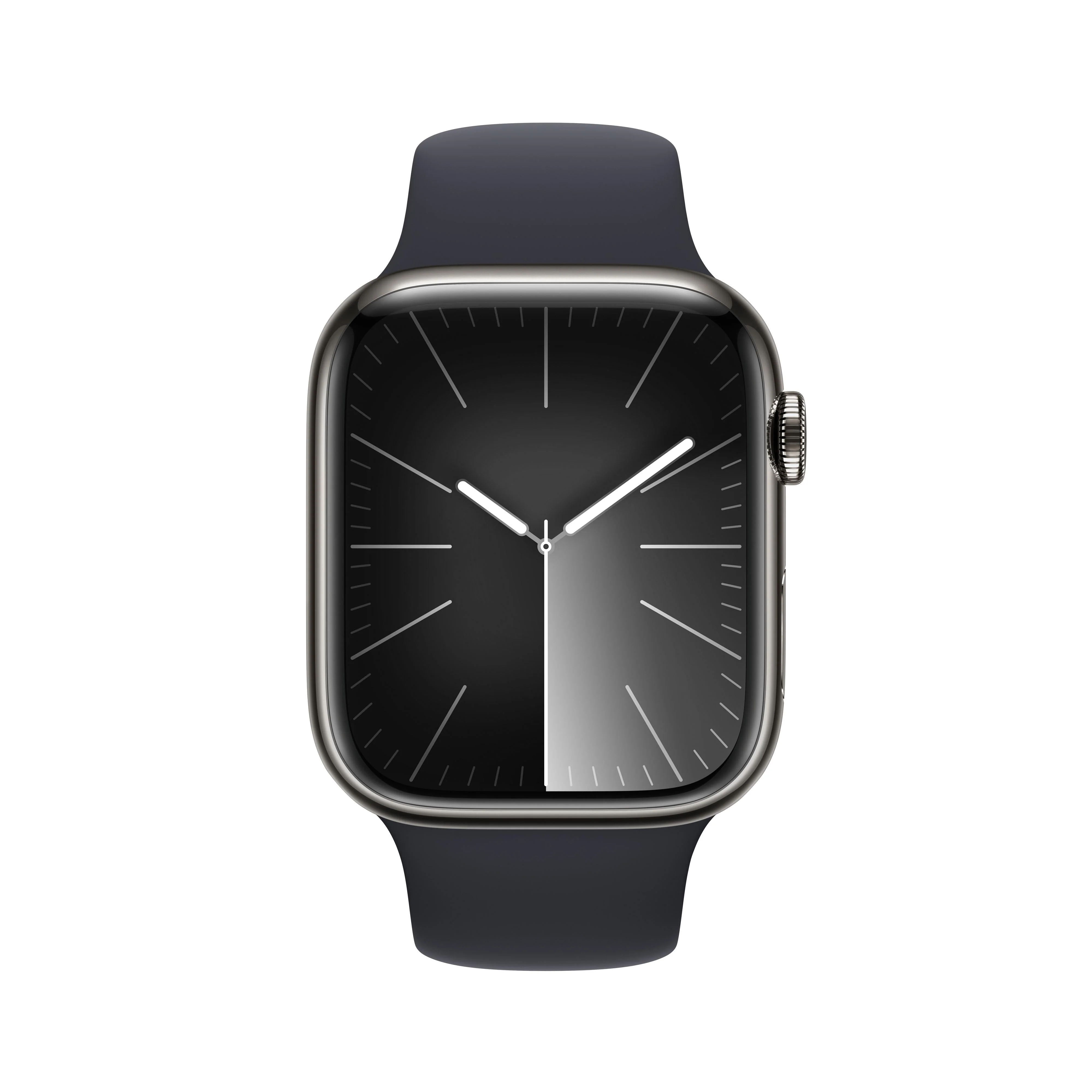 Apple Watch Series 9 GPS + Cellular 45mm Graphite Stainless Steel Case with Midnight Sport Band - M/L - Image 2