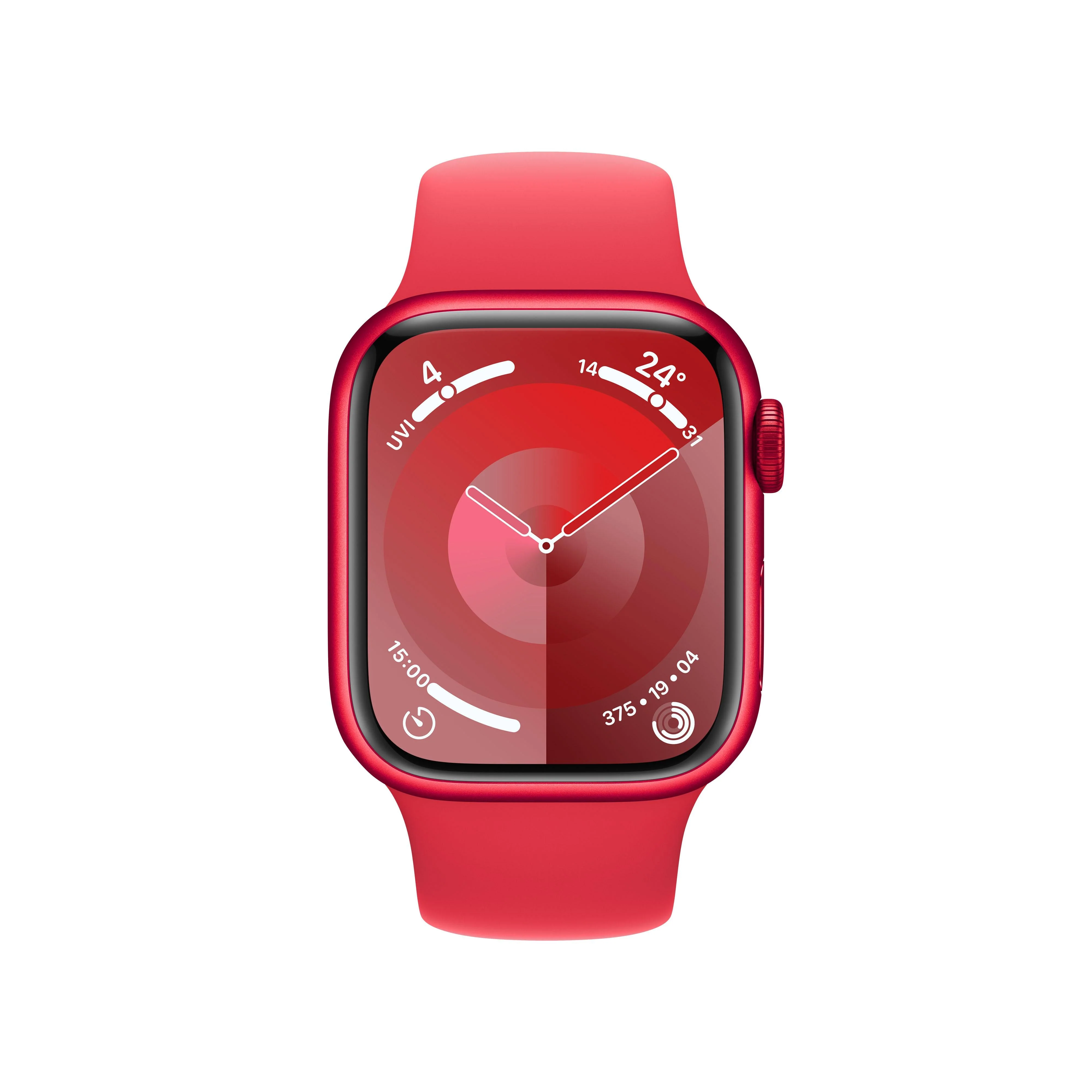 Apple Watch Series 9 GPS 41mm (PRODUCT)RED Aluminium Case with (PRODUCT)RED Sport Band - S/M - Image 2