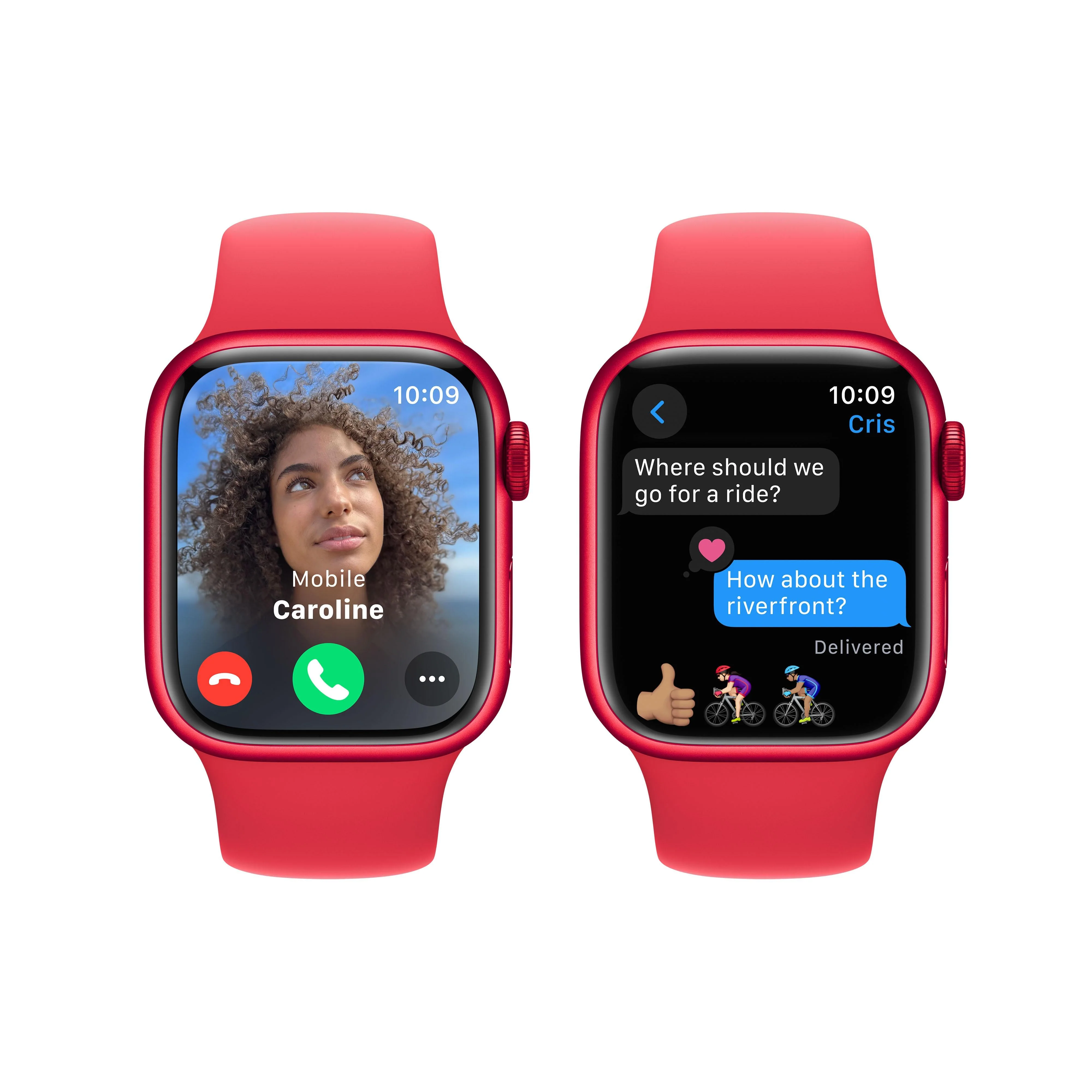 Apple Watch Series 9 GPS 41mm (PRODUCT)RED Aluminium Case with (PRODUCT)RED Sport Band - S/M - Image 6