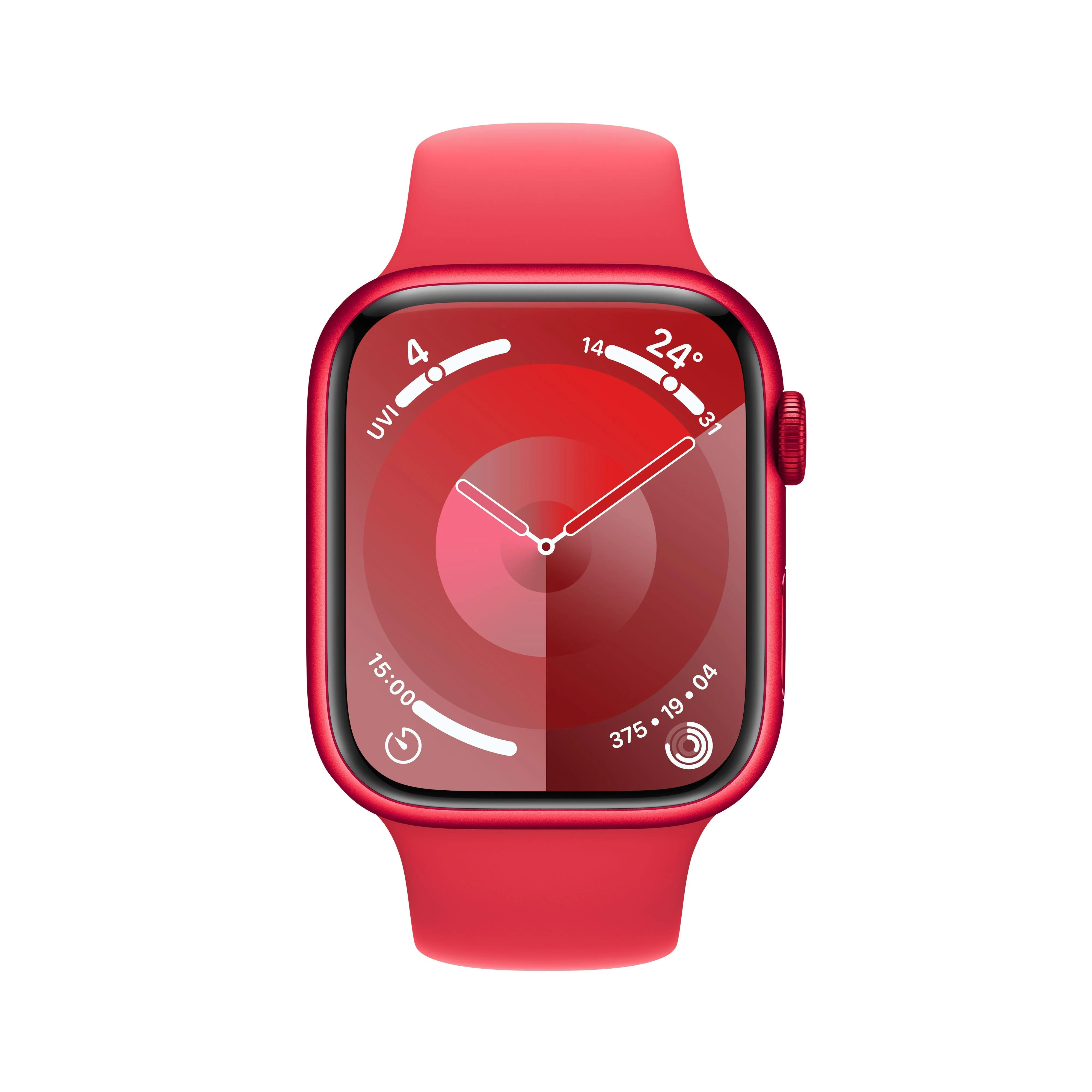 Apple Watch Series 9 GPS 45mm (PRODUCT)RED Aluminium Case with (PRODUCT)RED Sport Band - S/M - Image 2