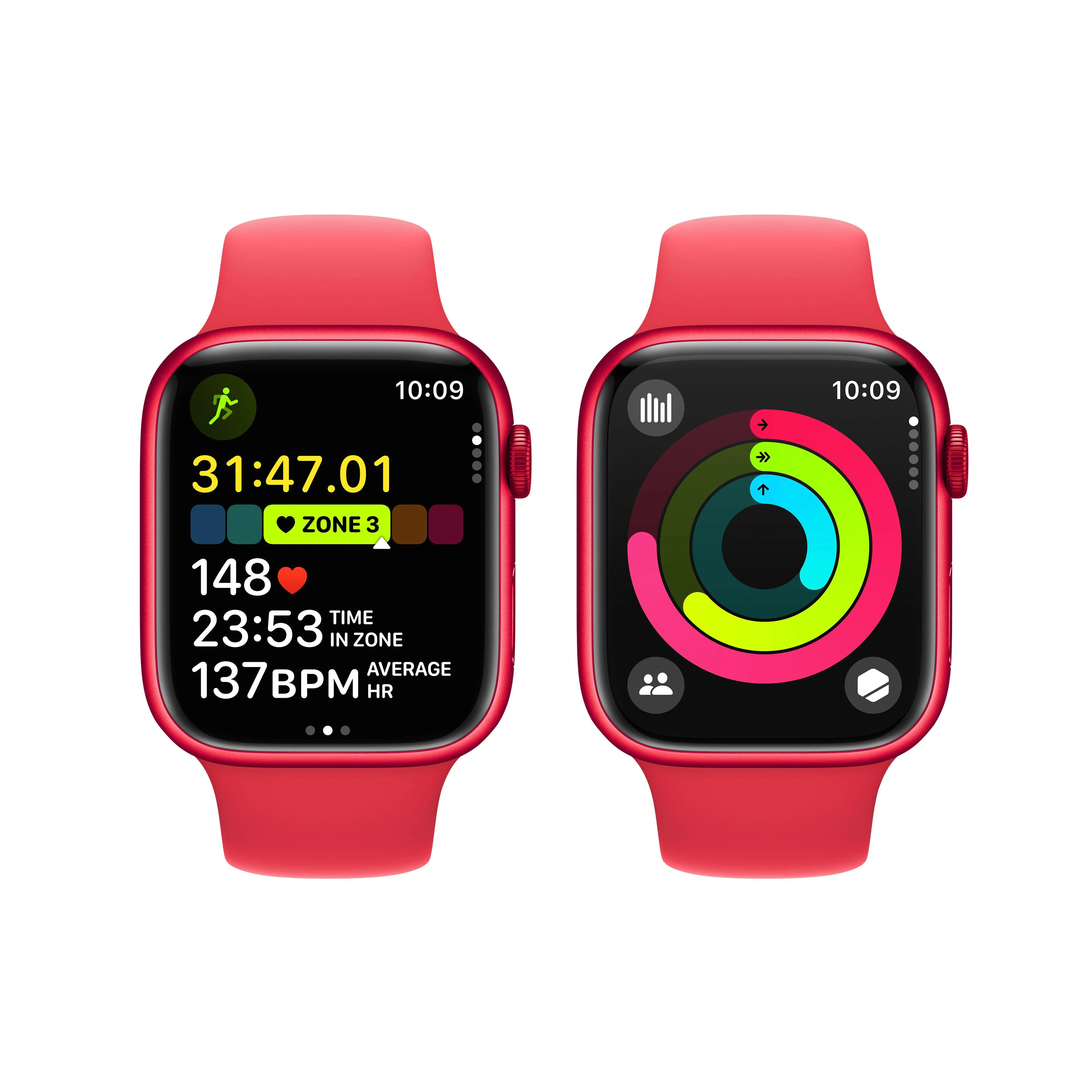 Apple Watch Series 9 GPS 45mm (PRODUCT)RED Aluminium Case with (PRODUCT)RED Sport Band - S/M - Image 8