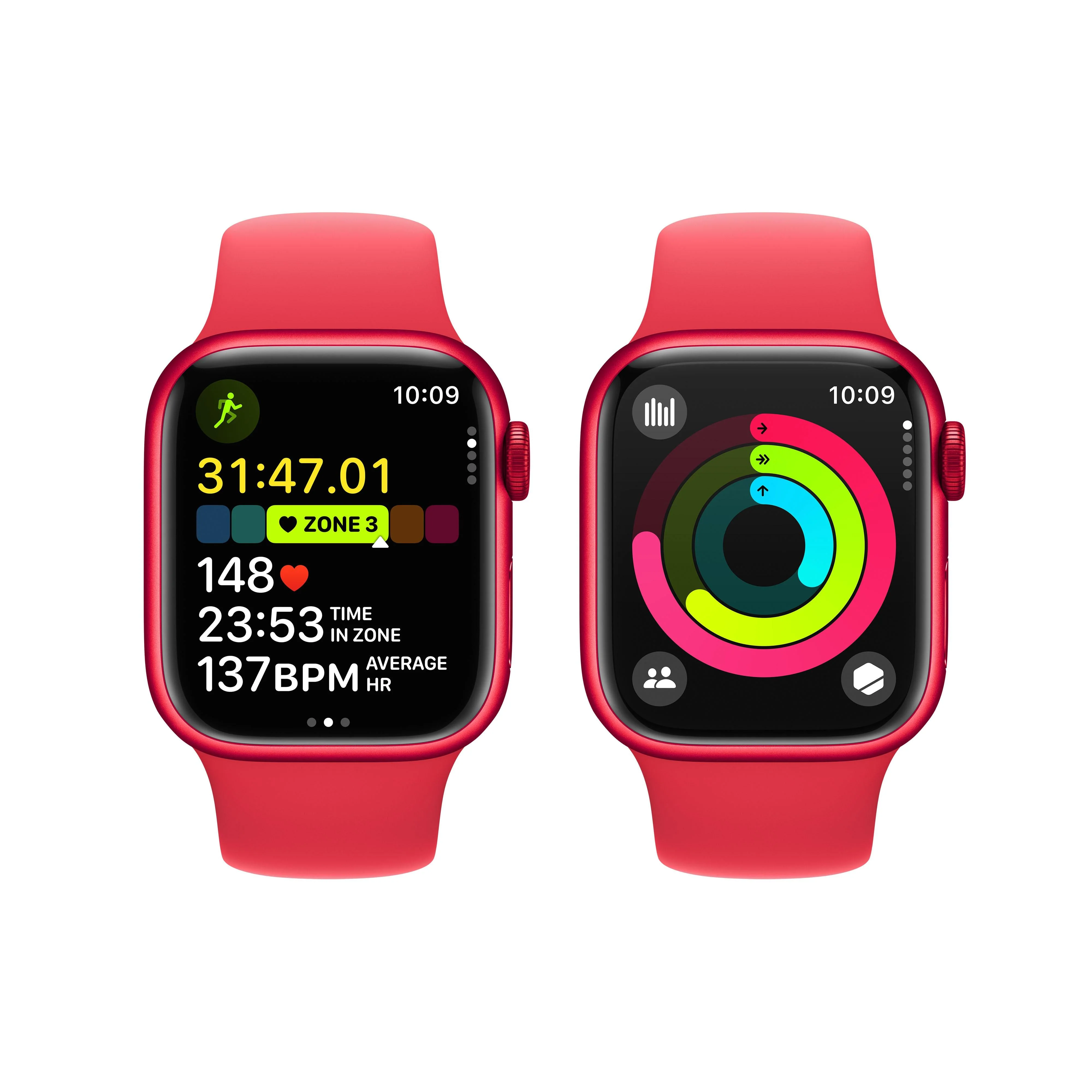 Apple Watch Series 9 GPS + Cellular 41mm (PRODUCT)RED Aluminium Case with (PRODUCT)RED Sport Band - S/M - Image 8