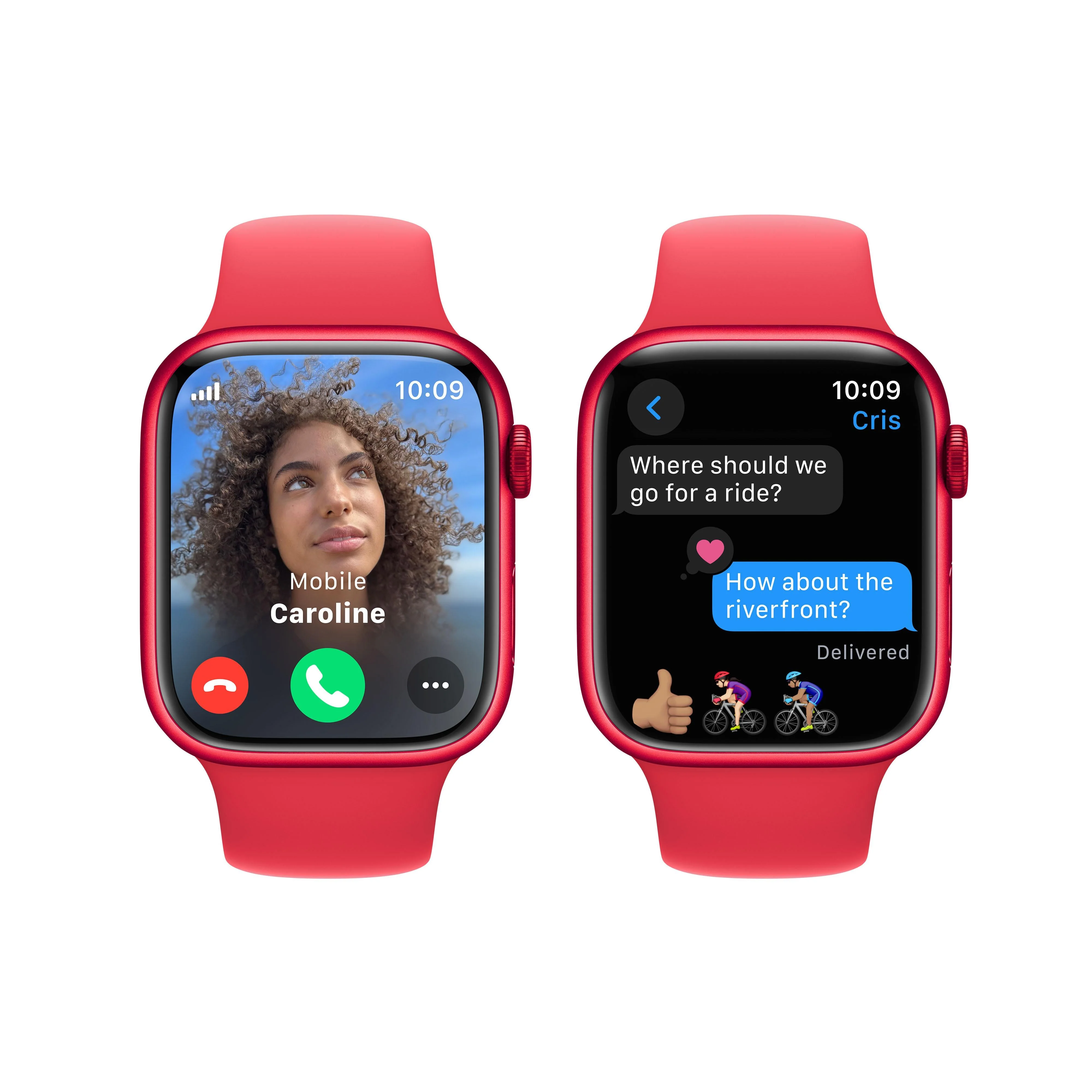 Apple Watch Series 9 GPS + Cellular 45mm (PRODUCT)RED Aluminium Case with (PRODUCT)RED Sport Band - S/M - Image 6