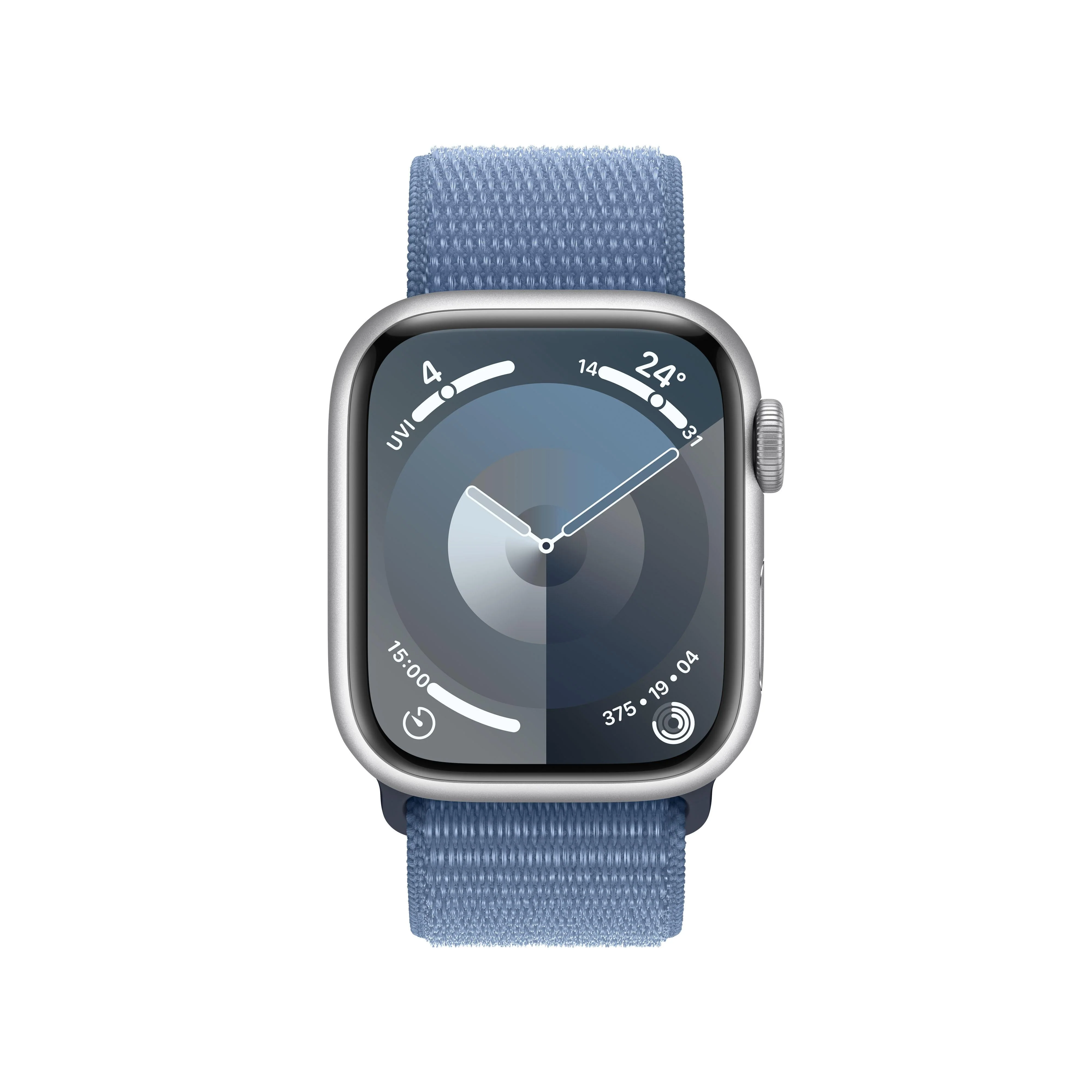 Apple Watch Series 9 GPS 41mm Silver Aluminium Case with Winter Blue Sport Loop - Image 2