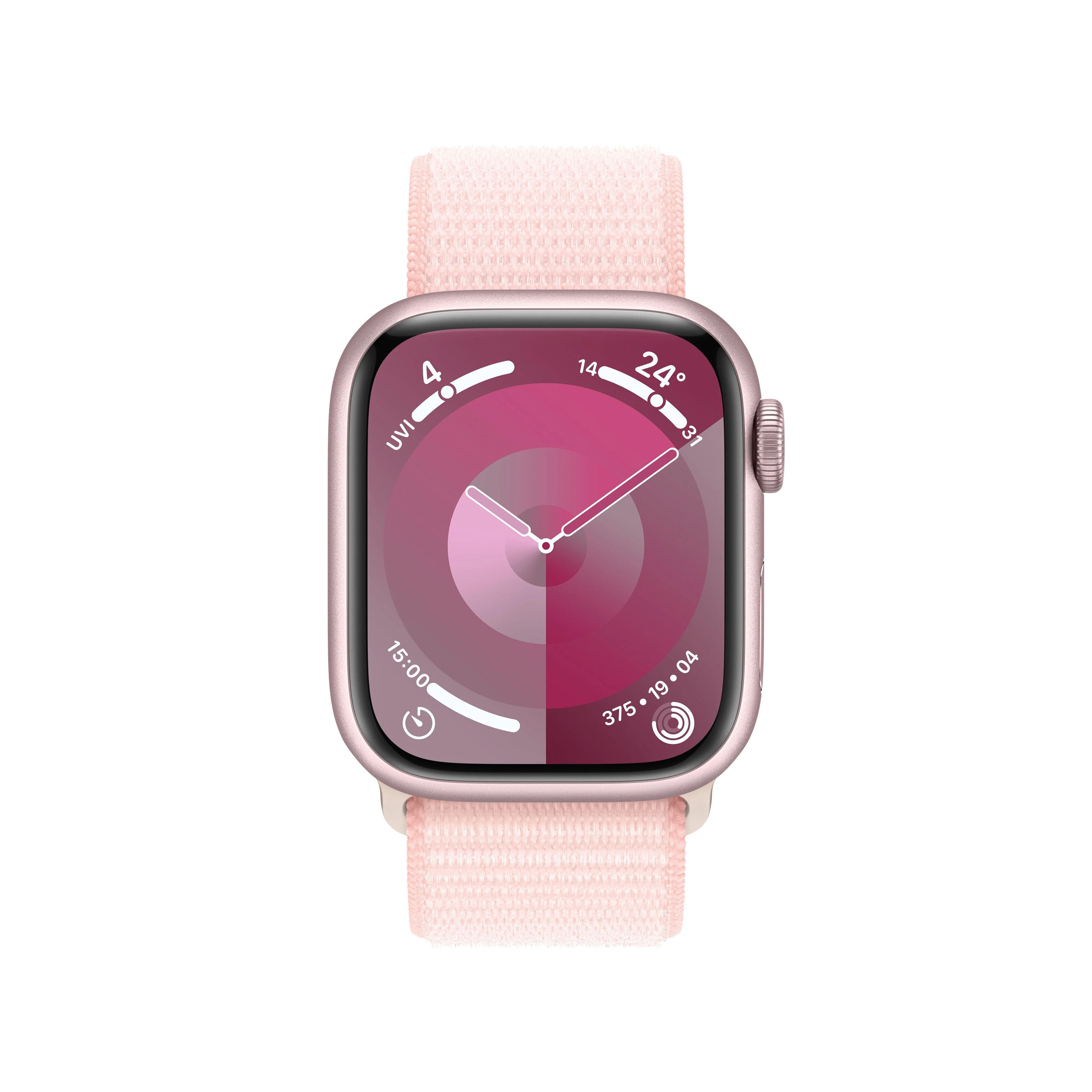 Apple Watch Series 9 GPS 41mm Pink Aluminium Case with Light Pink Sport Loop - Image 2