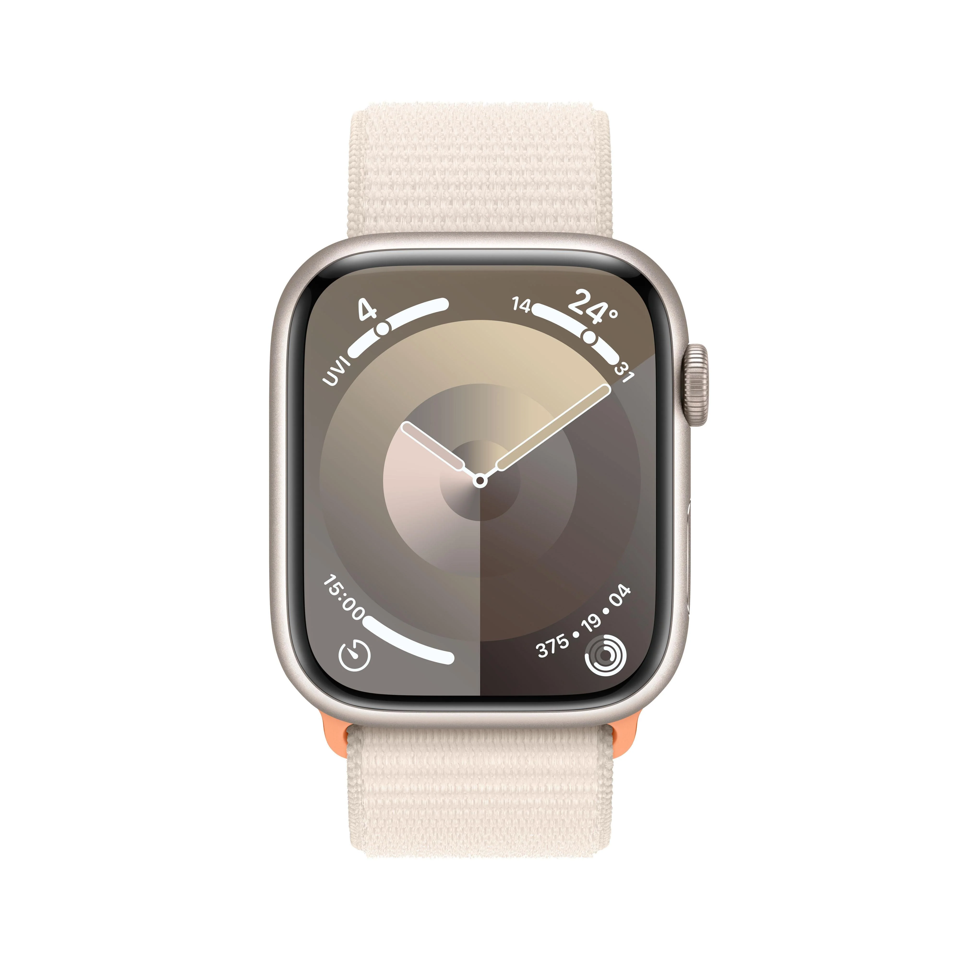Apple Watch Series 9 GPS 45mm Starlight Aluminium Case with Starlight Sport Loop - Image 2