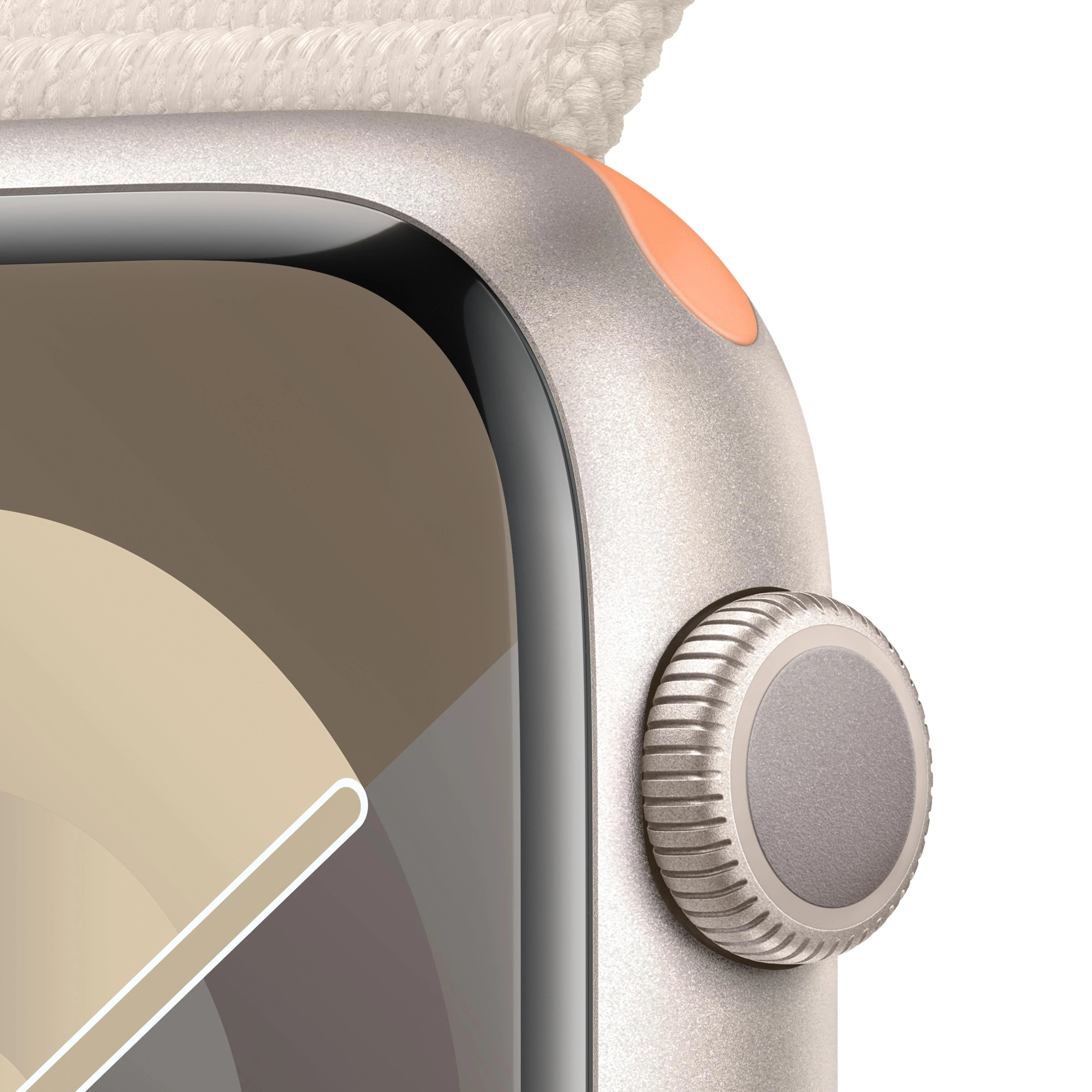 Apple Watch Series 9 GPS 45mm Starlight Aluminium Case with Starlight Sport Loop - Image 3