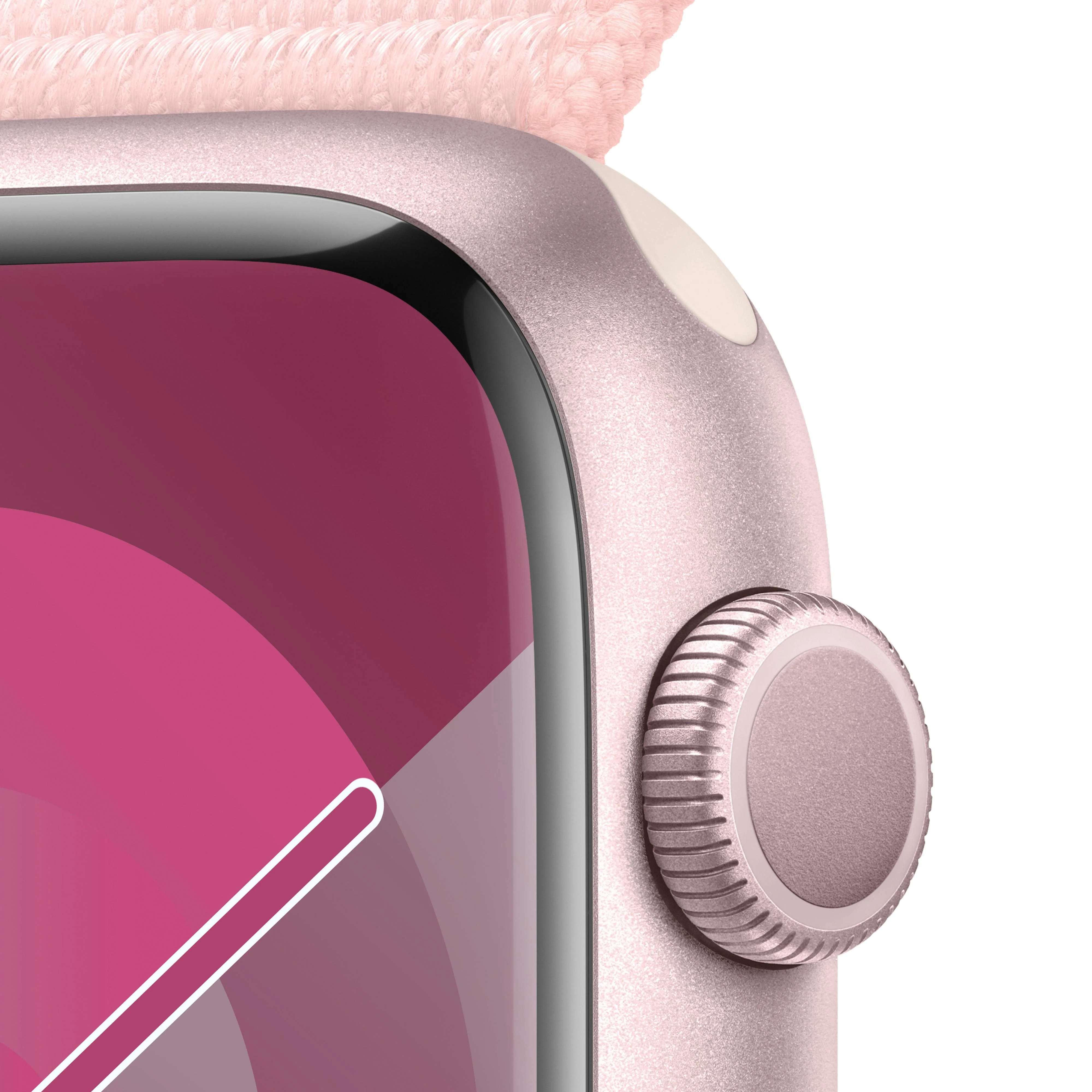 Apple Watch Series 9 GPS 45mm Pink Aluminium Case with Light Pink Sport Loop - Image 3