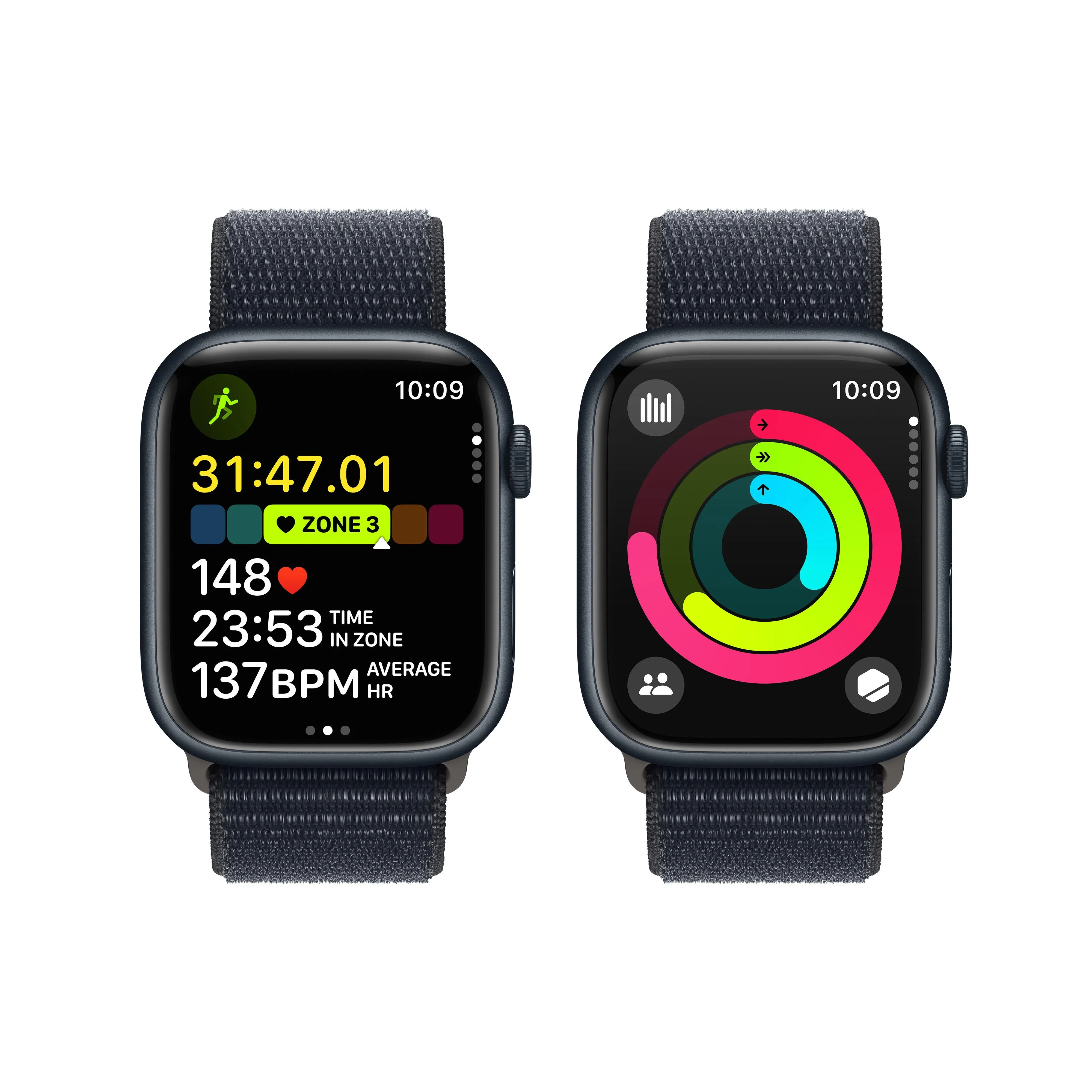 Apple Watch Series 9 GPS + Cellular 45mm Midnight Aluminium Case with Midnight Sport Loop - Image 8