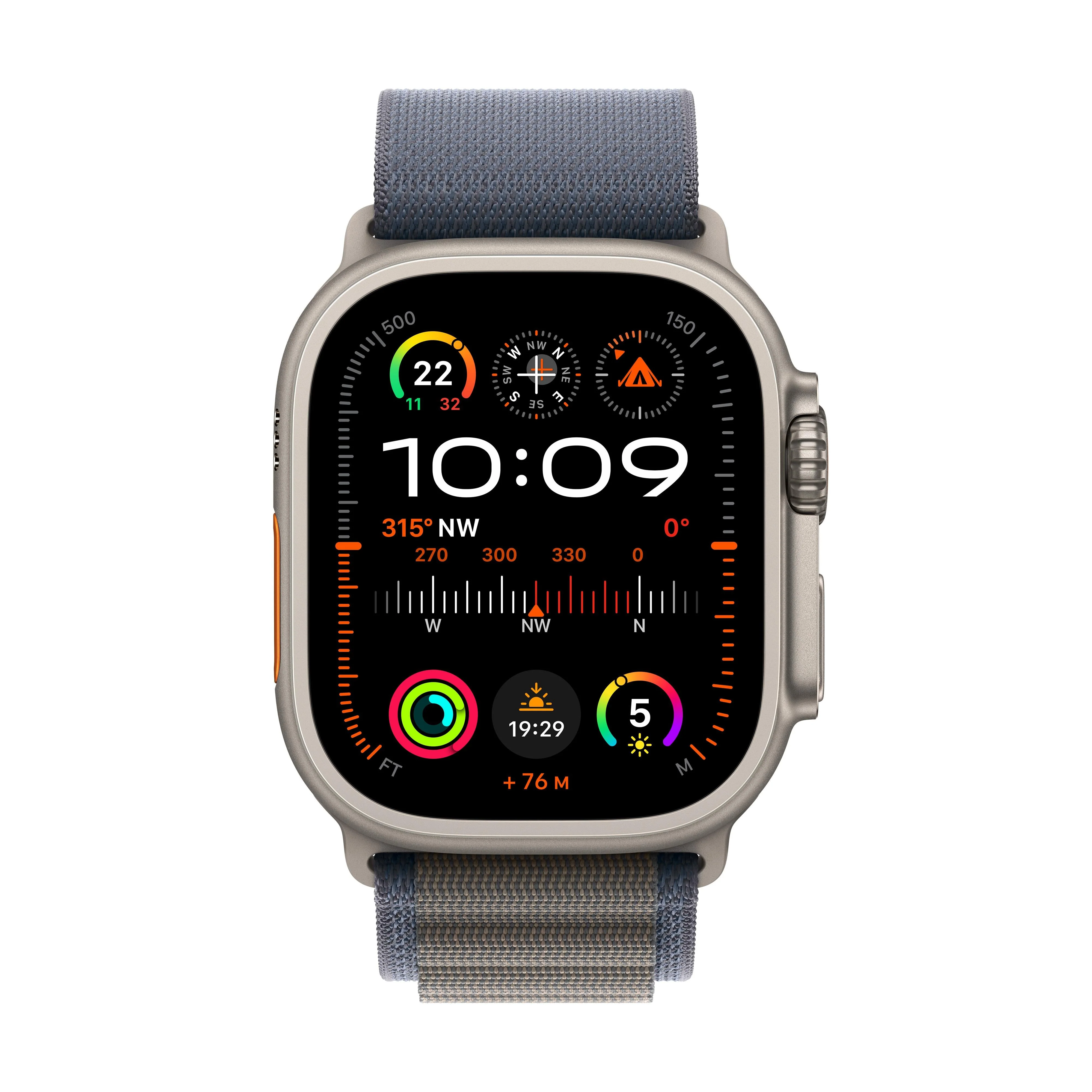 Apple Watch Ultra 2 GPS + Cellular 49mm Titanium Case with Blue Alpine Loop - Small - Image 2