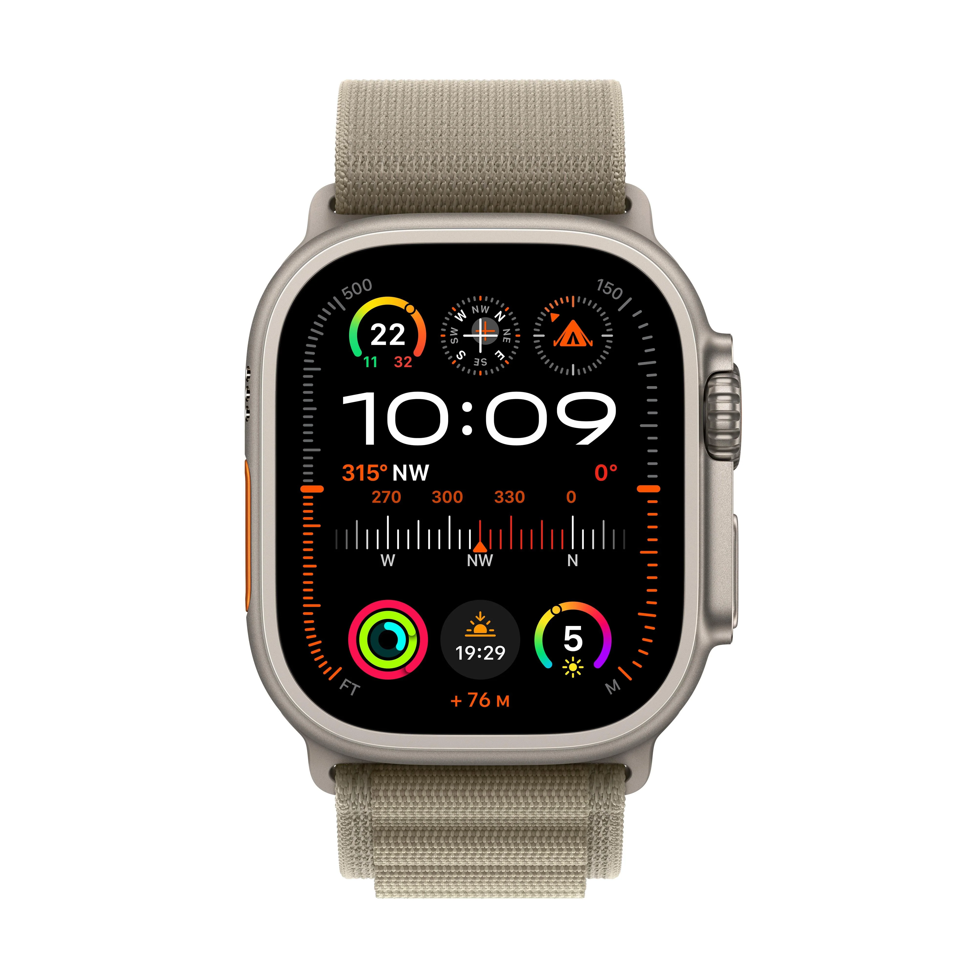 Apple Watch Ultra 2 GPS + Cellular 49mm Titanium Case with Olive Alpine Loop - Medium - Image 2