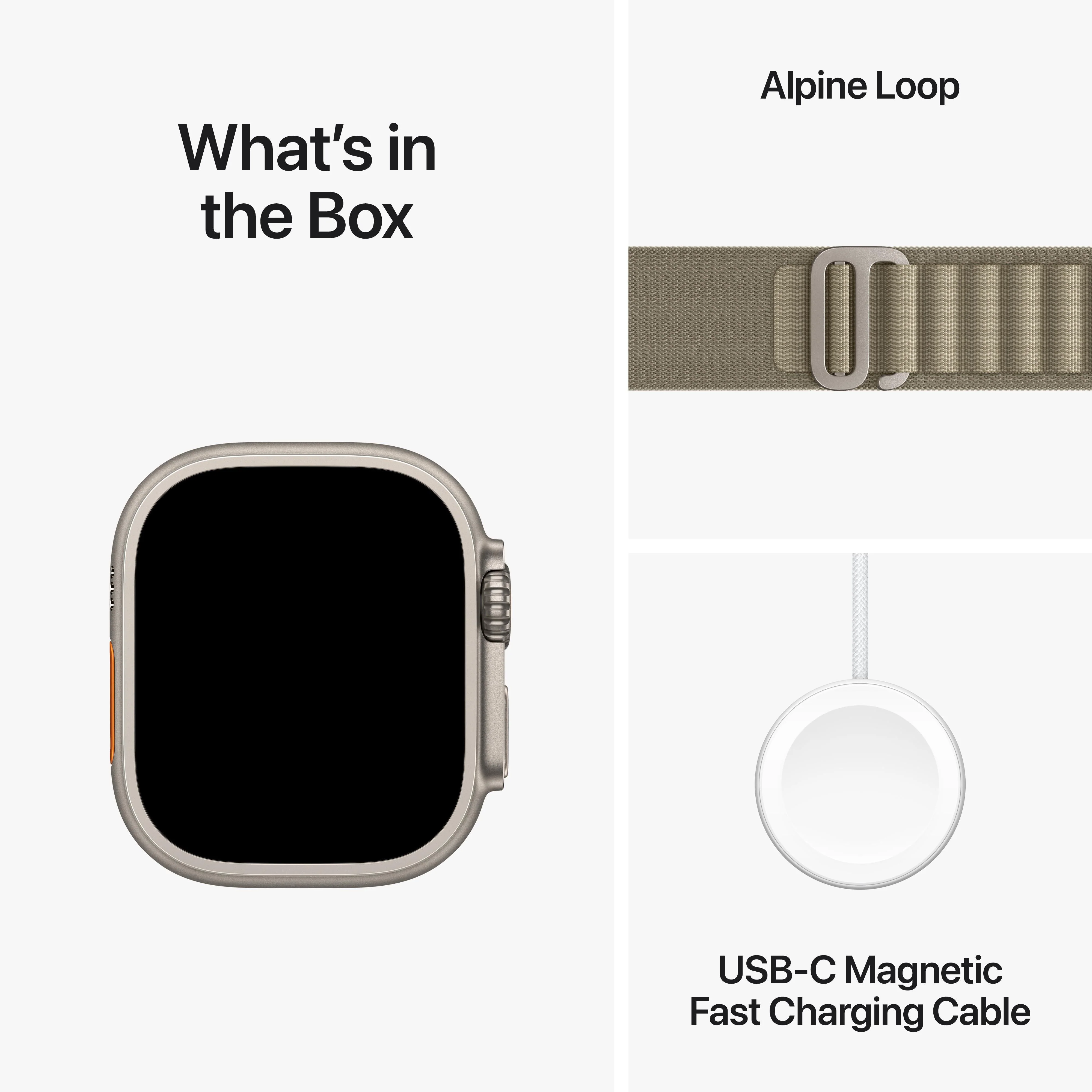 Apple Watch Ultra 2 GPS + Cellular 49mm Titanium Case with Olive Alpine Loop - Large - Image 9