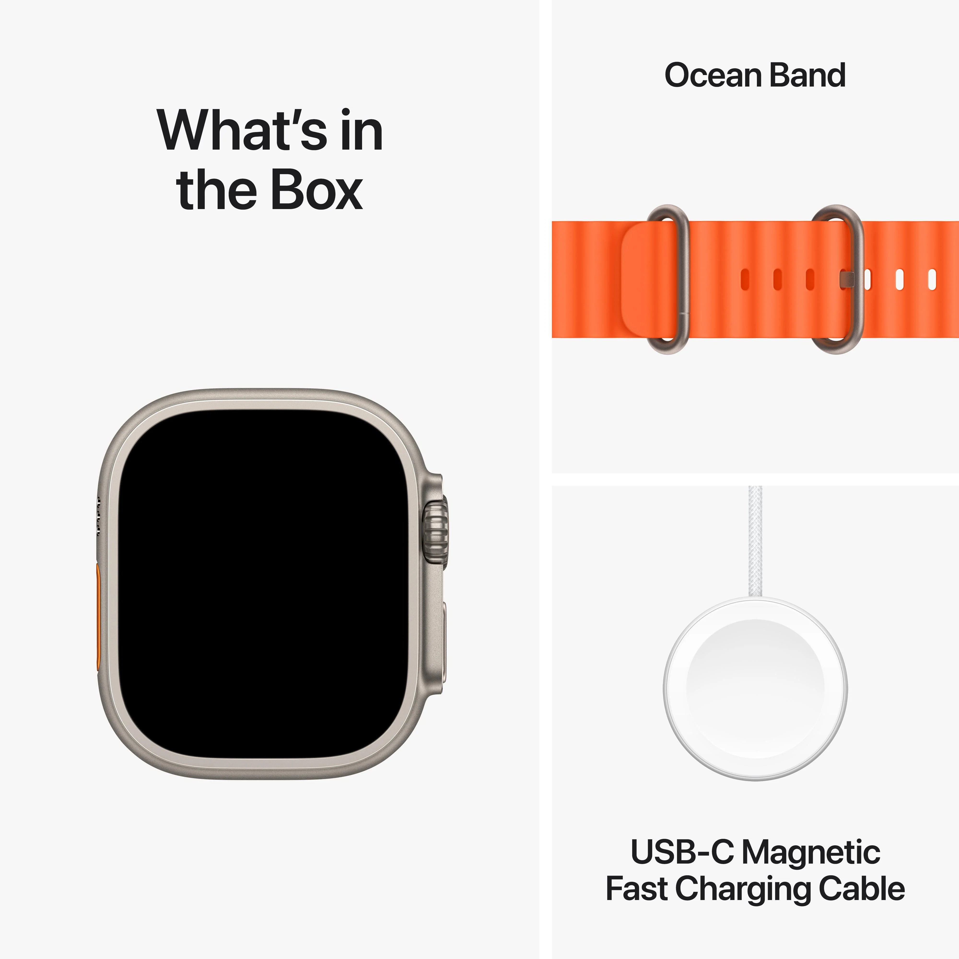 Apple Watch Ultra 2 GPS + Cellular 49mm Titanium Case with Orange Ocean Band - Image 9