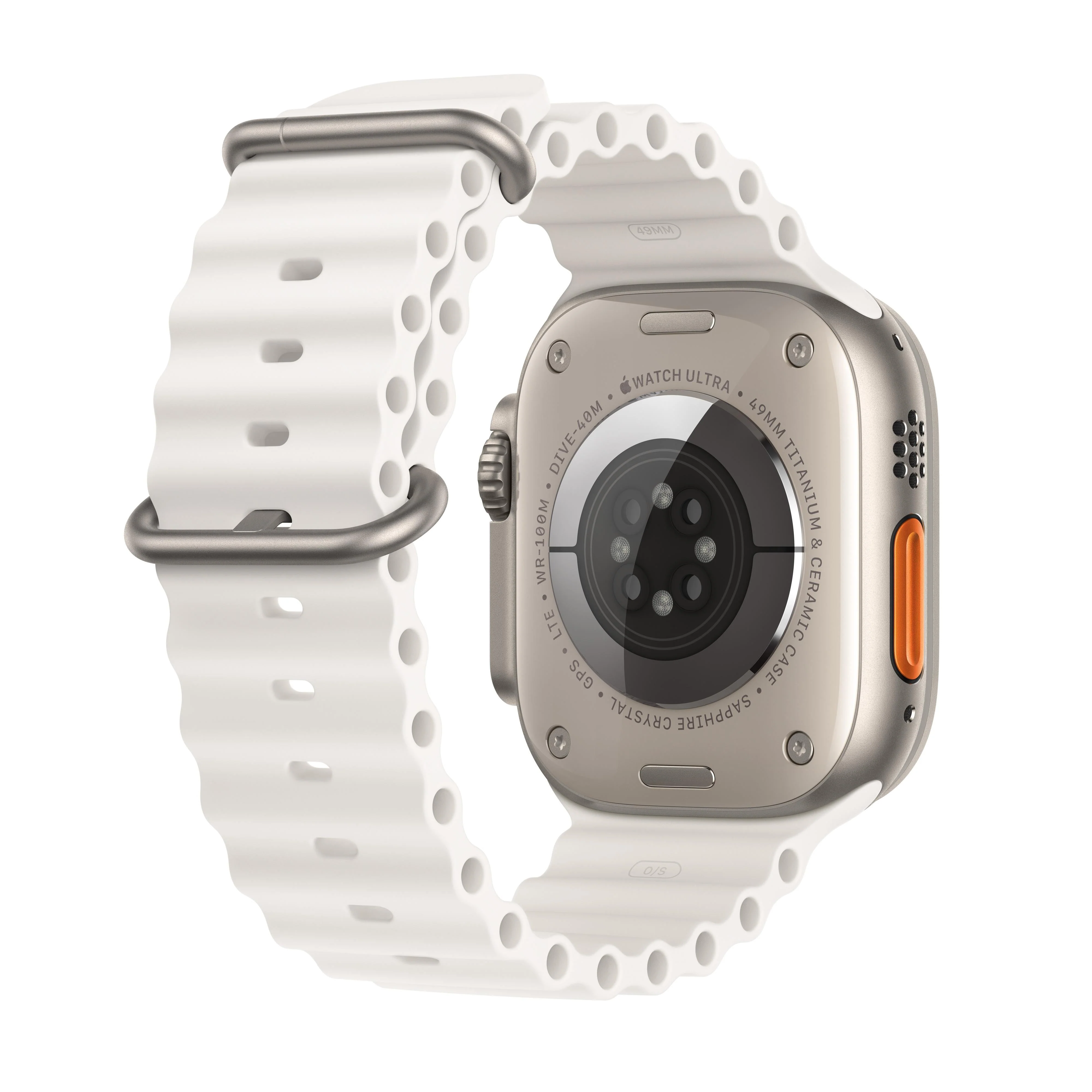 Apple Watch Ultra 2 GPS + Cellular 49mm Titanium Case with White Ocean Band - Image 3