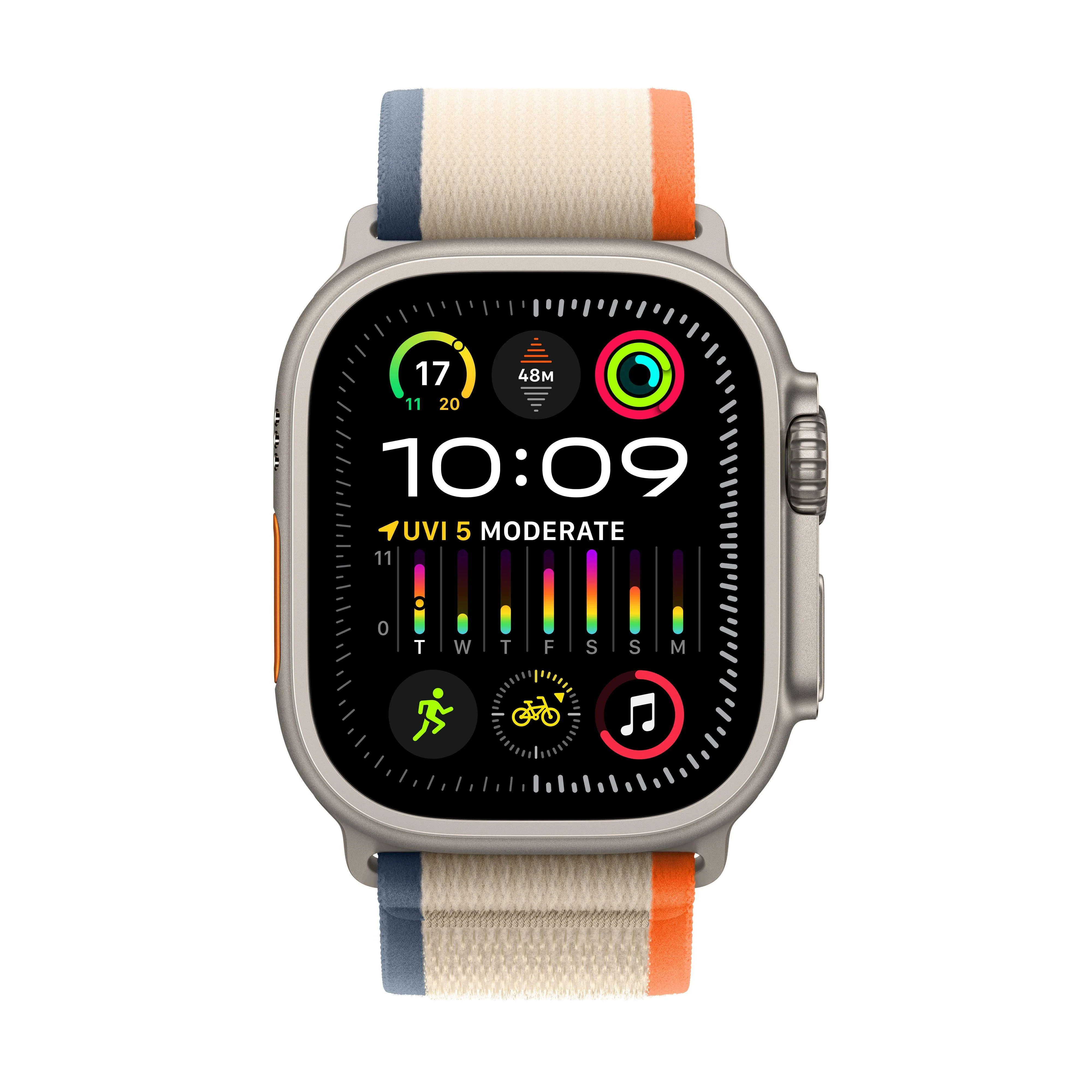 Apple Watch Ultra 2 GPS + Cellular 49mm Titanium Case with Orange/Beige Trail Loop - S/M - Image 2