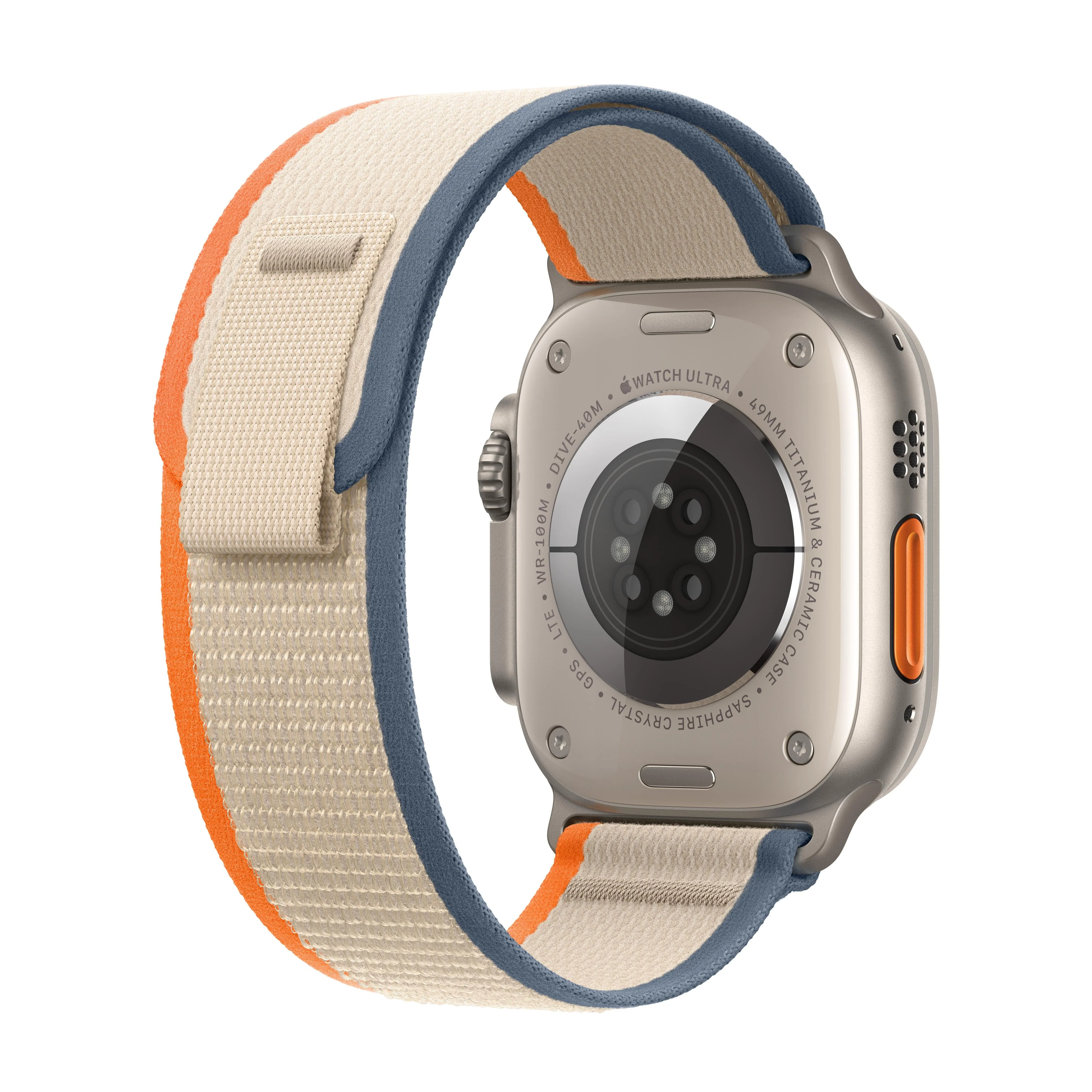 Apple Watch Ultra 2 GPS + Cellular 49mm Titanium Case with Orange/Beige Trail Loop - S/M - Image 3