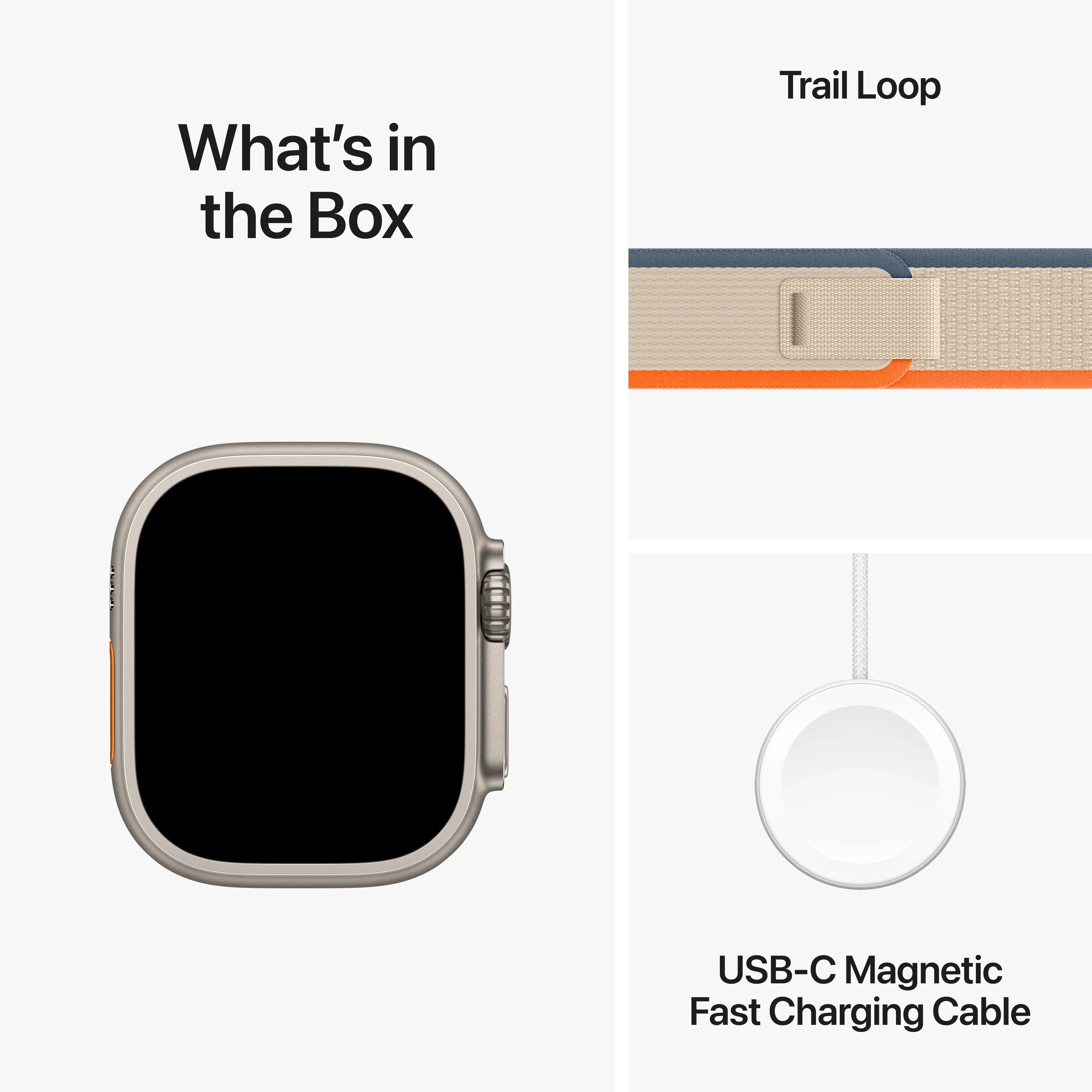 Apple Watch Ultra 2 GPS + Cellular 49mm Titanium Case with Orange/Beige Trail Loop - S/M - Image 9