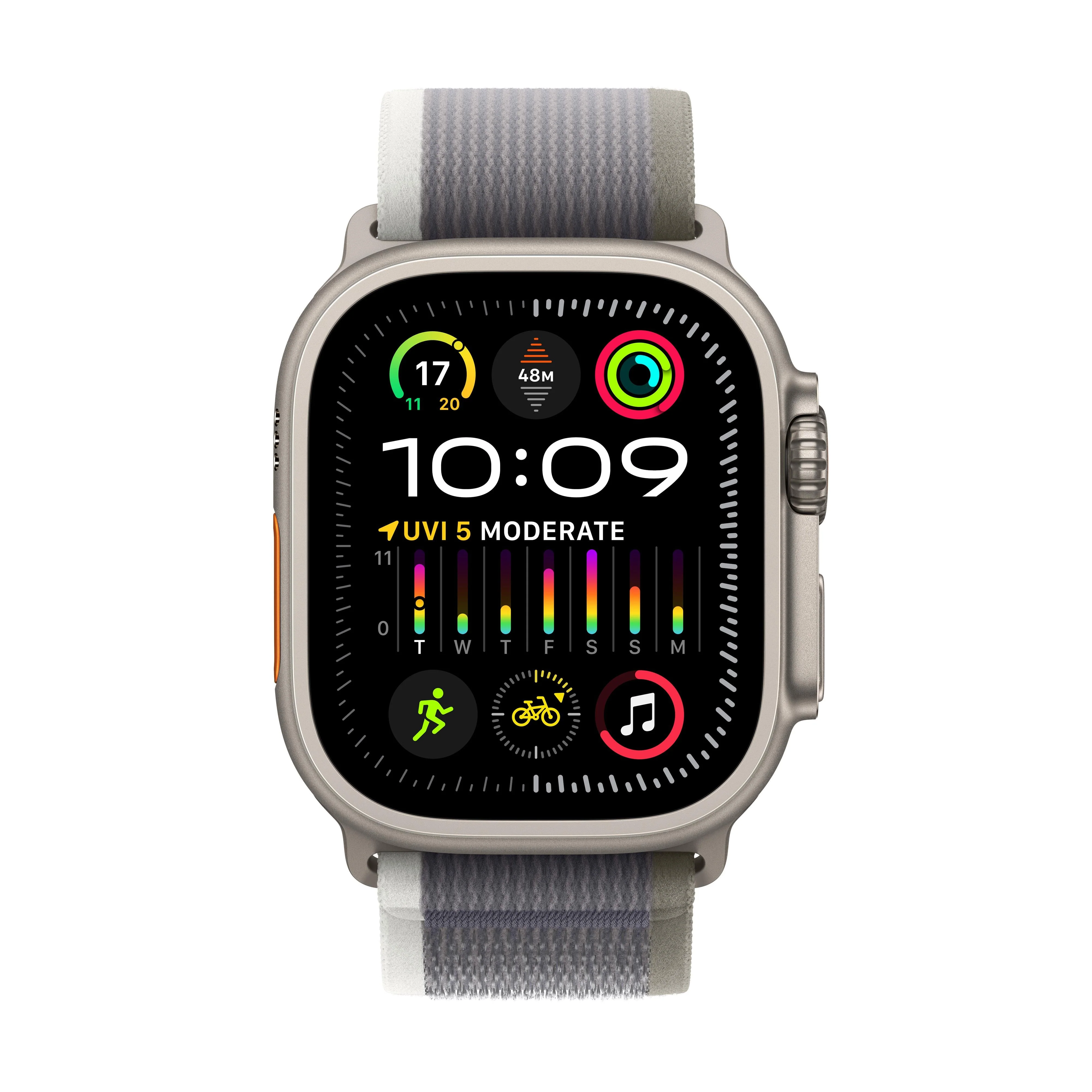 Apple Watch Ultra 2 GPS + Cellular 49mm Titanium Case with Green/Grey Trail Loop - M/L - Image 2