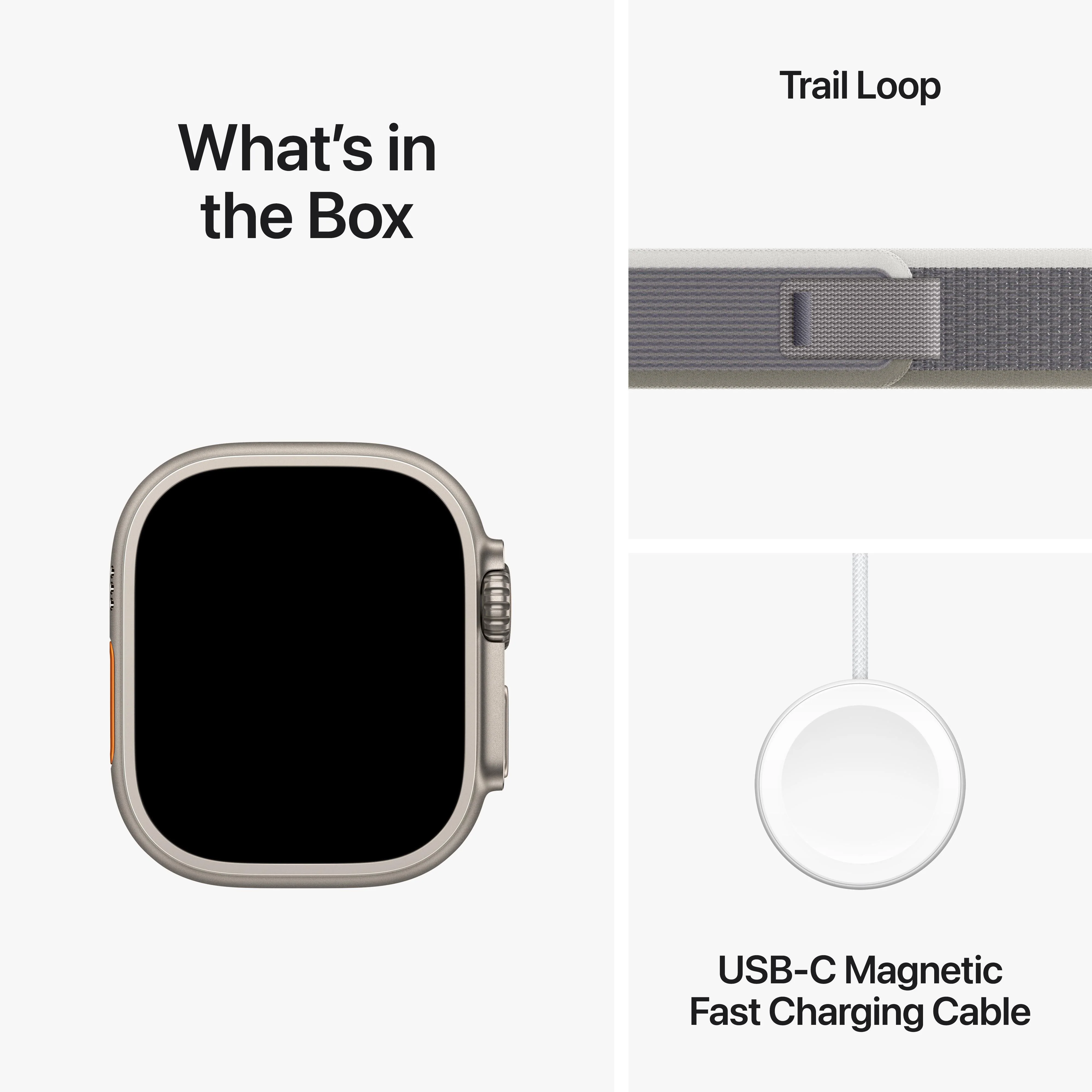 Apple Watch Ultra 2 GPS + Cellular 49mm Titanium Case with Green/Grey Trail Loop - M/L - Image 9