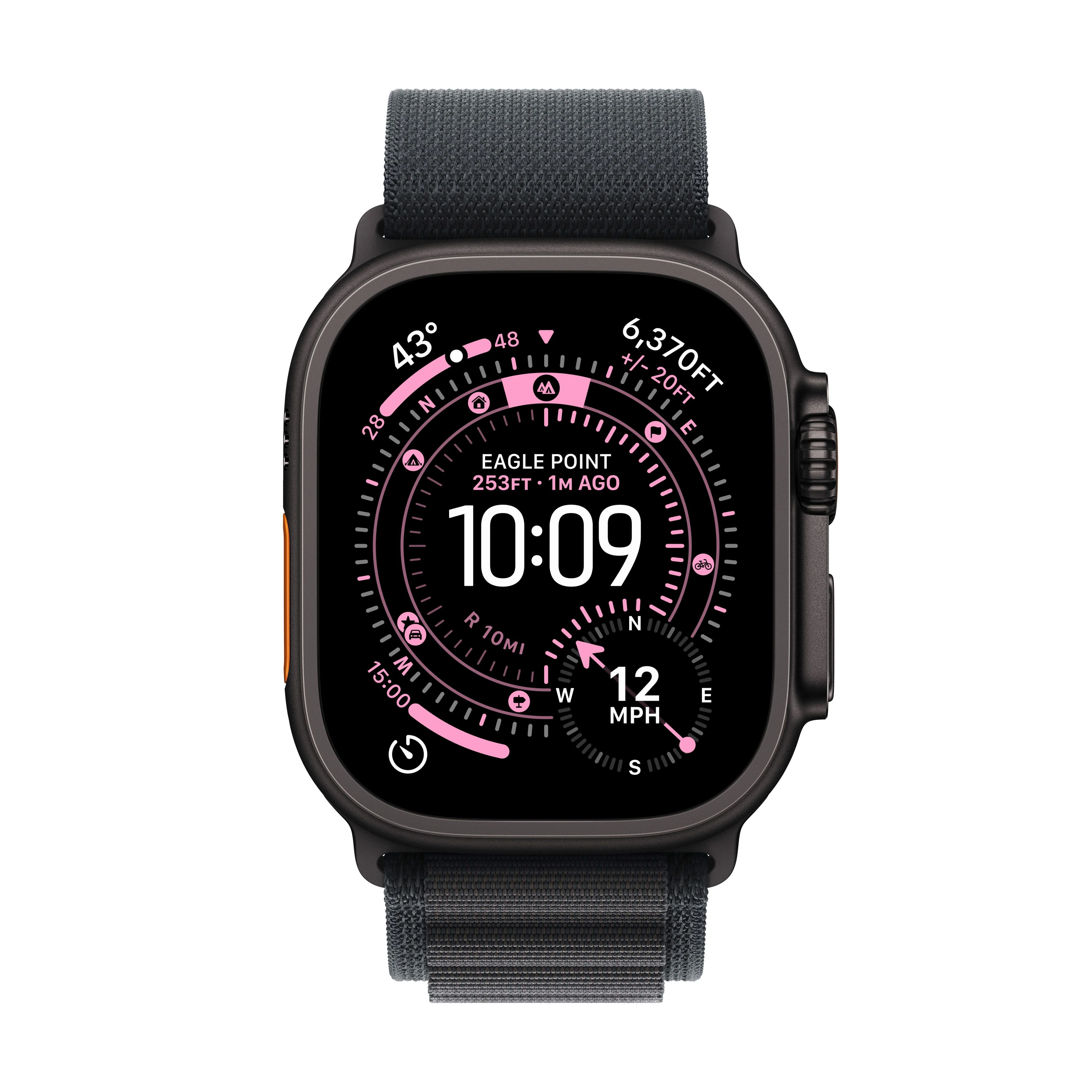 Apple Watch Ultra 3 GPS + Cellular 49mm Black Titanium Case with Black Alpine Loop - Medium - Image 2