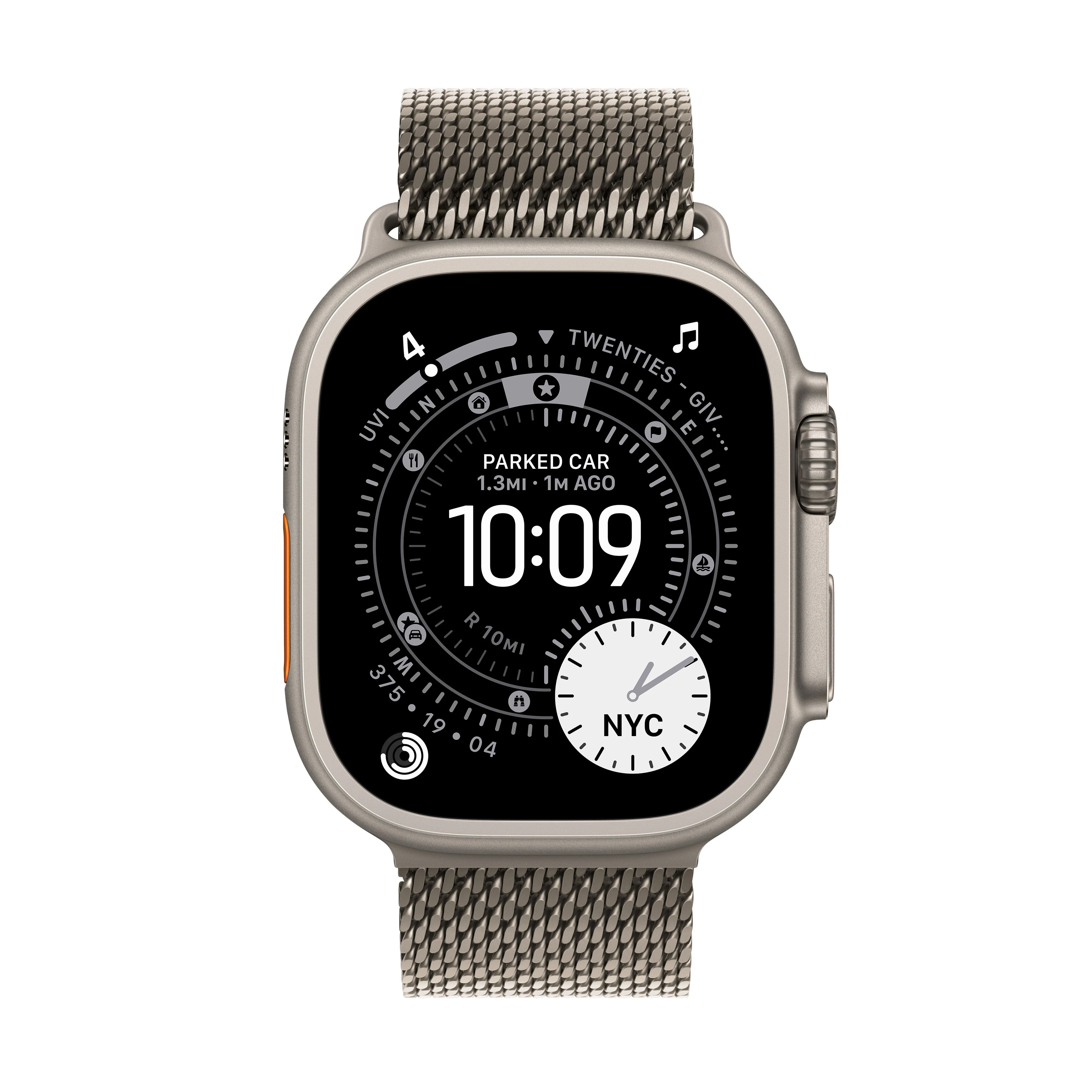 Apple Watch Ultra 3 GPS + Cellular 49mm Natural Titanium Case with Natural Titanium Milanese Loop - Small - Image 2