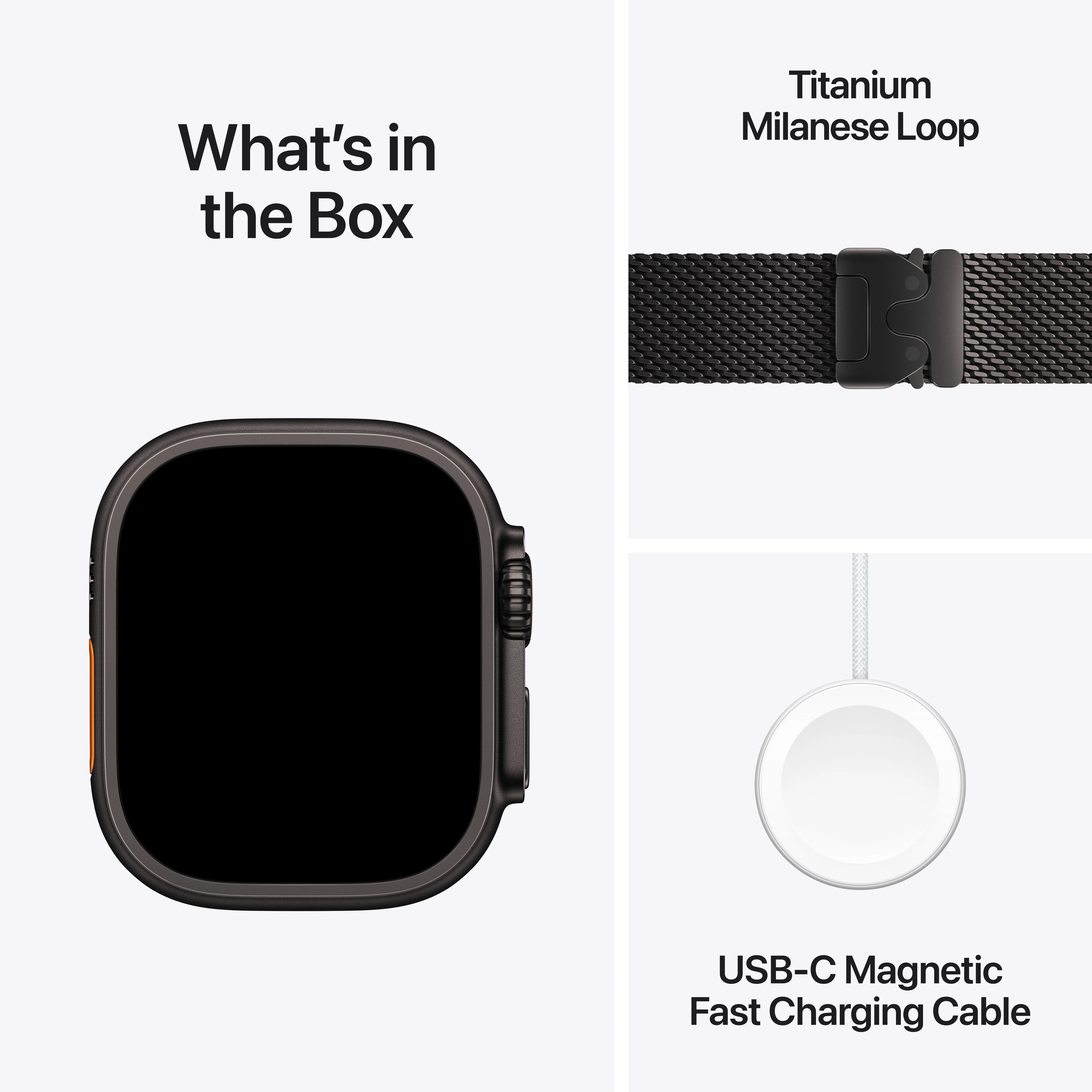 Apple Watch Ultra 3 GPS + Cellular 49mm Black Titanium Case with Black Titanium Milanese Loop - Medium - Image 7