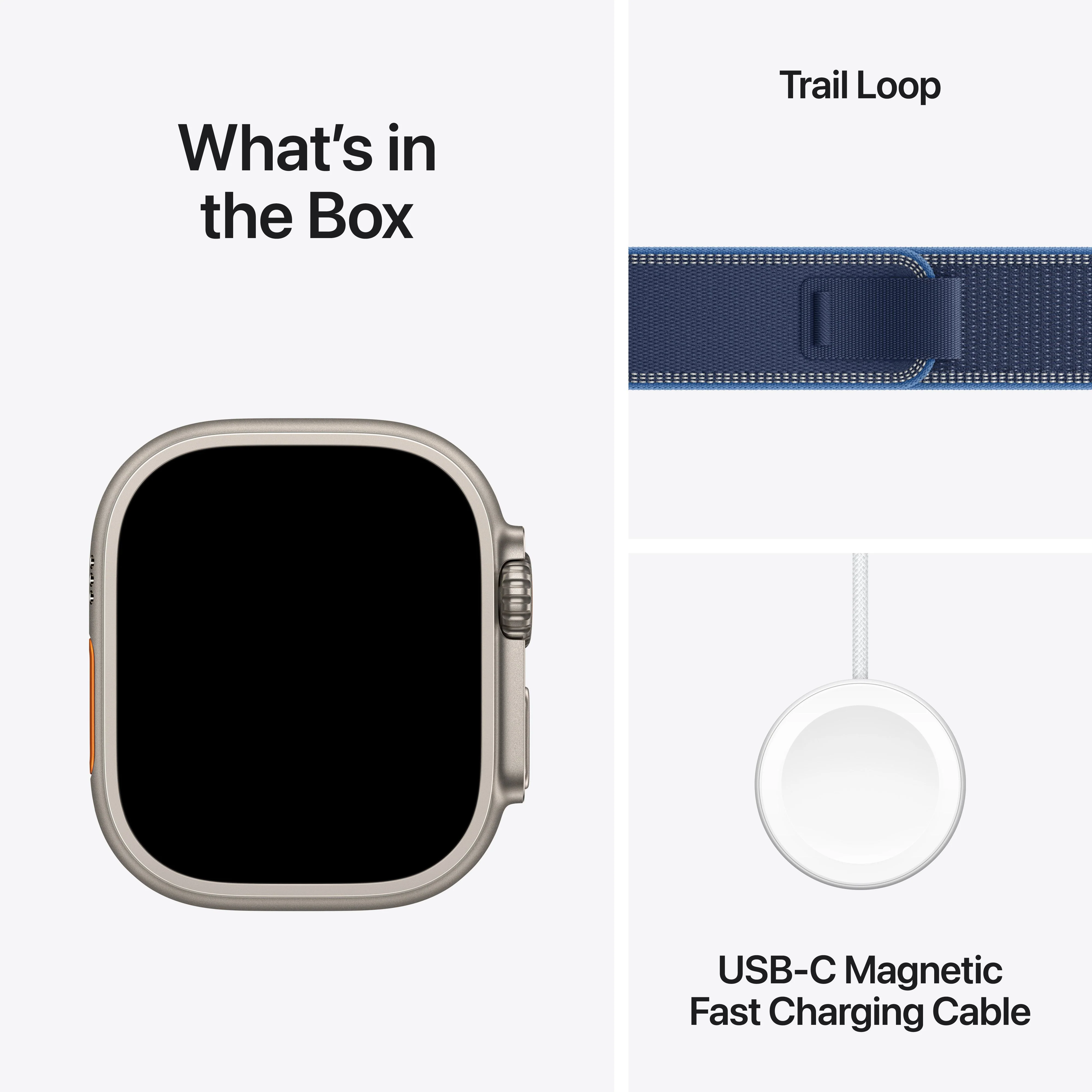 Apple Watch Ultra 3 GPS + Cellular 49mm Natural Titanium Case with Blue/Bright Blue Trail Loop - S/M - Image 7