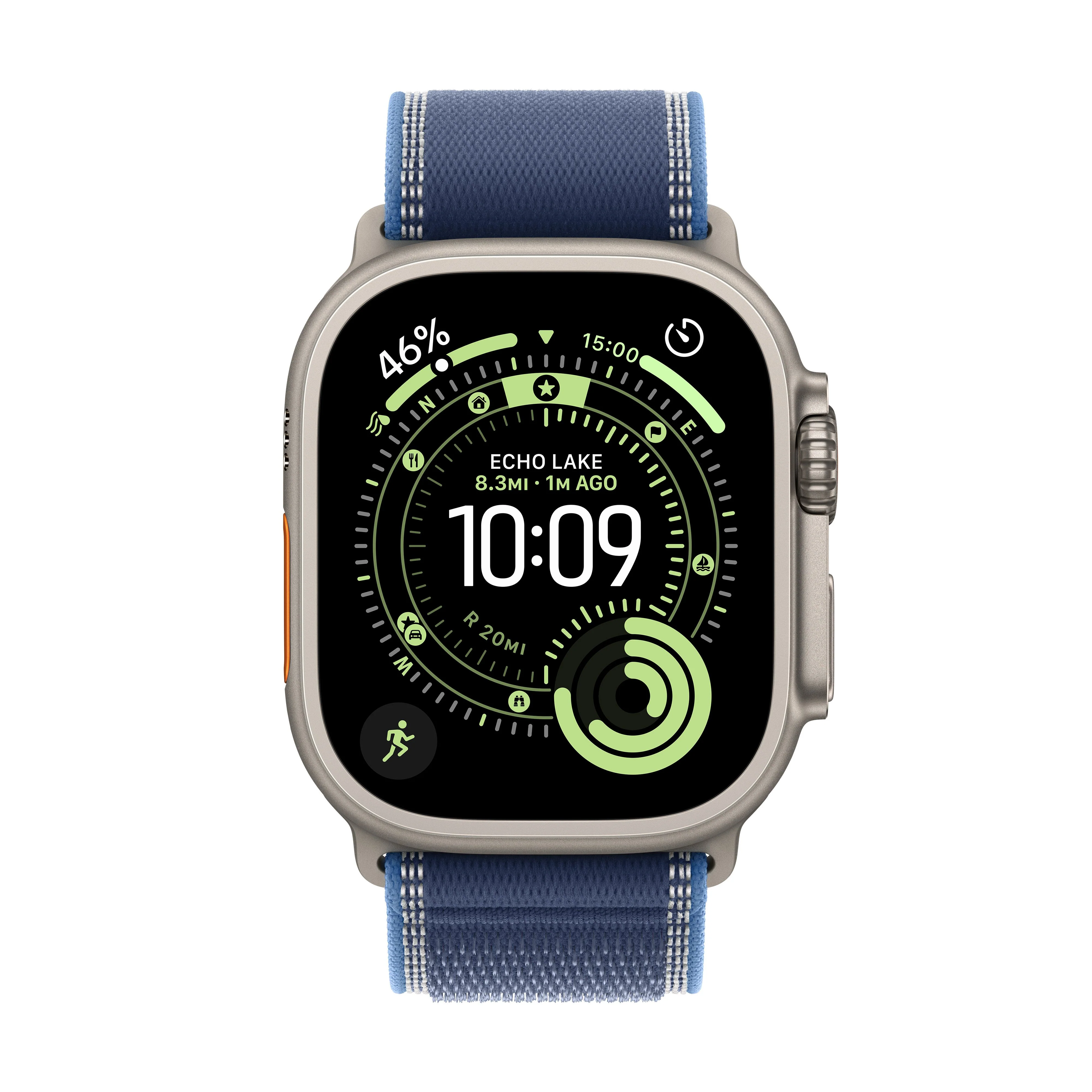 Apple Watch Ultra 3 GPS + Cellular 49mm Natural Titanium Case with Blue/Bright Blue Trail Loop - M/L - Image 2
