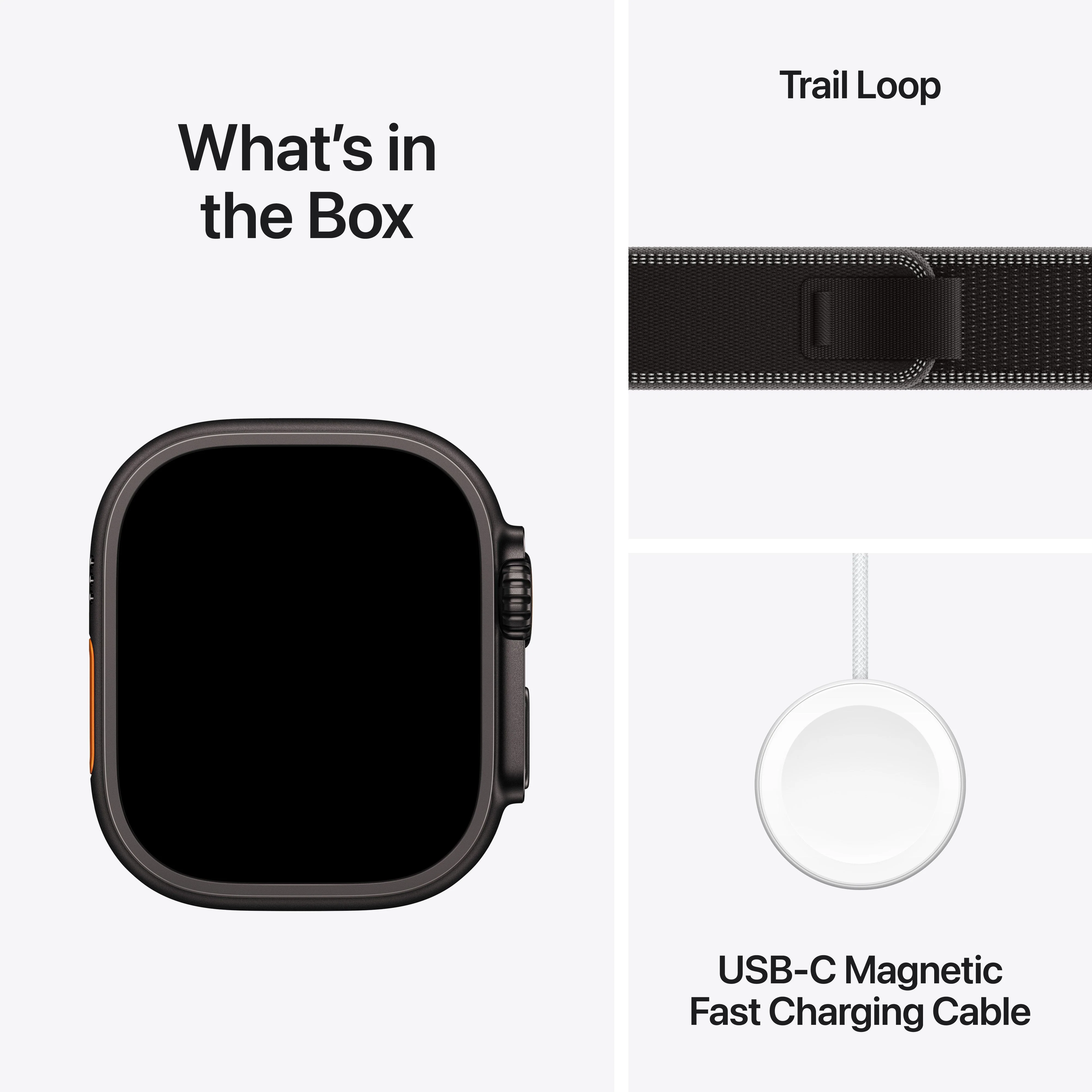 Apple Watch Ultra 3 GPS + Cellular 49mm Black Titanium Case with Black/Charcoal Trail Loop - M/L - Image 7