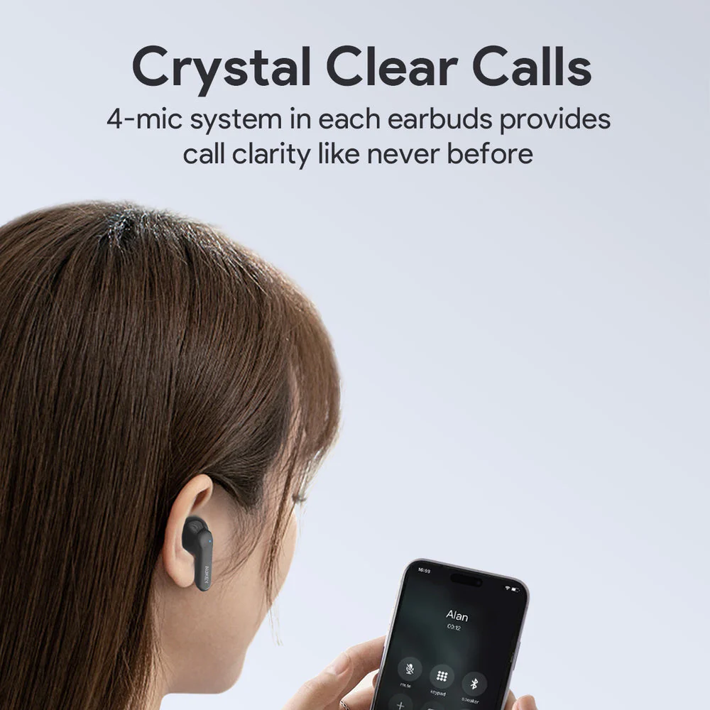 Aukey EP-B2 True Wireless Earbuds With Adaptive Hybrid ANC BT5.4 (Grey) - Image 4